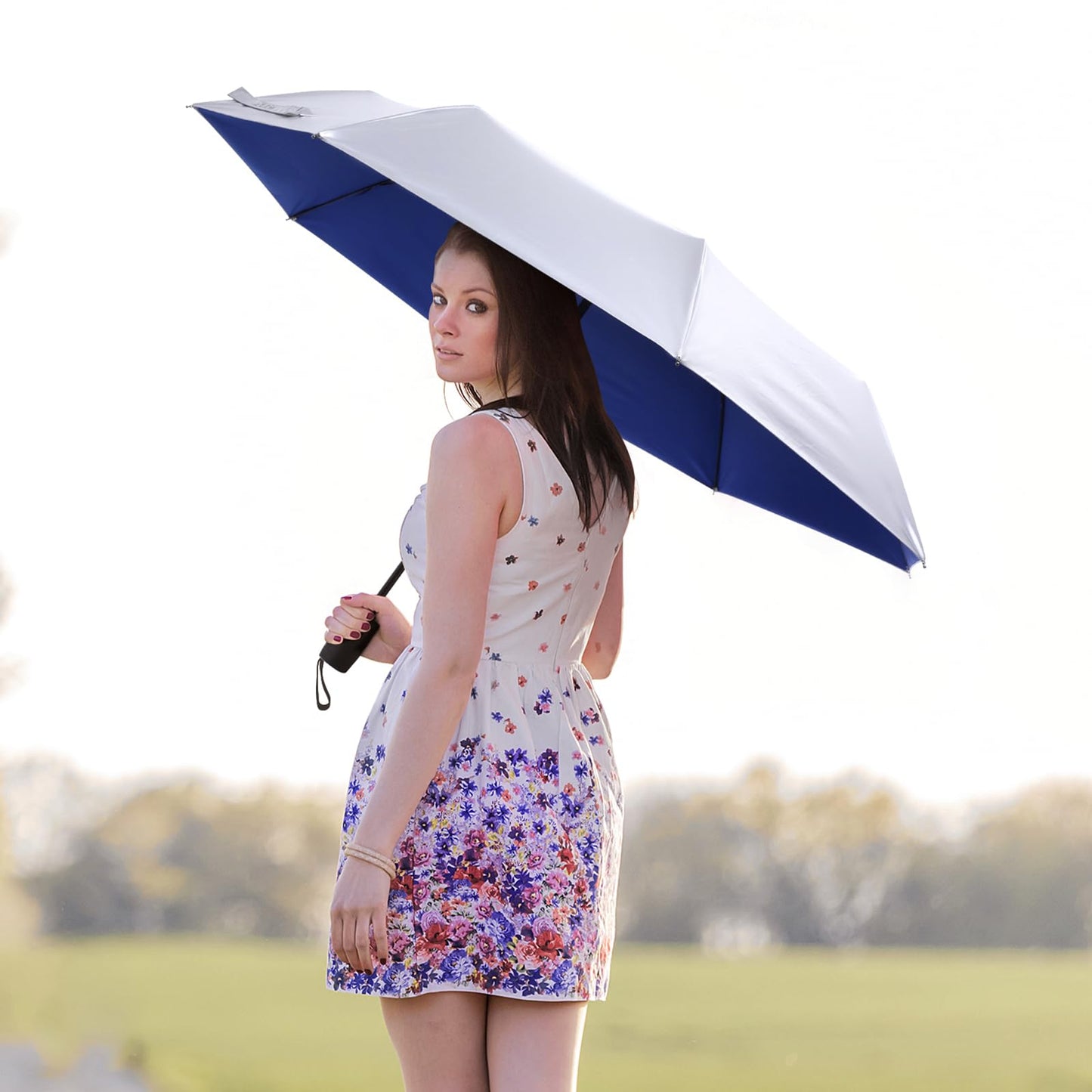 G4Free UPF 50+ UV Protection Large Travel Umbrella 42/46 Inch Auto Open Close Windproof Sun Blocking Umbrella