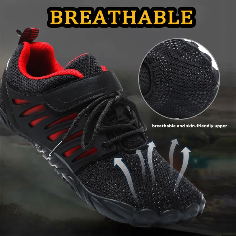 Barefoot Shoes Men Wide Toe Box Zero Drop Water Shoes Men for Gym Workout Minimalist Weightlifting Cross-Trainer Running Hike Grounded Footwear