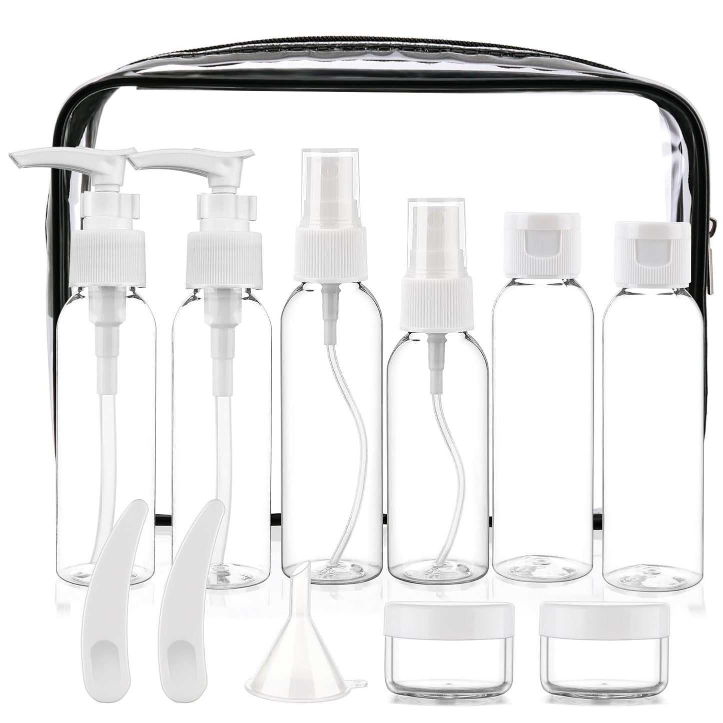 Cosywell Travel Size Bottles for Toiletries 13 Pack 2oz TSA Approved Toiletry Bottles Leak Proof Travel Kit for Women Men TSA Clear Toiletry Bag Shampoo Lotion Skincare Cosmetic Container