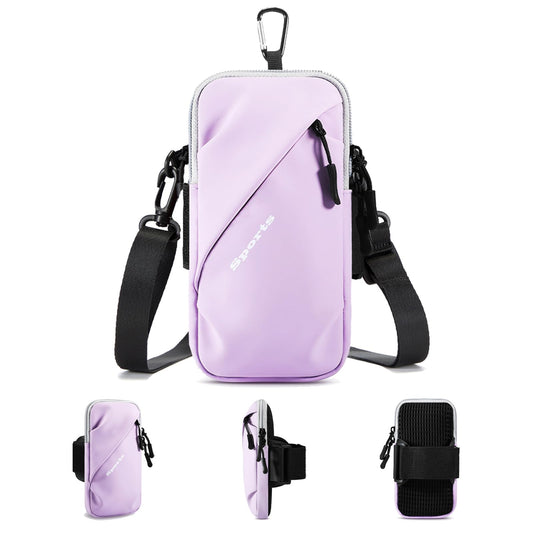Cell Phone Holder, Small Crossbody Shoulder Holsters Bag with Arm Band, Fits iPhone and Android, Use for Running, Walking, Hiking & Biking (6.7 Inches, Red)