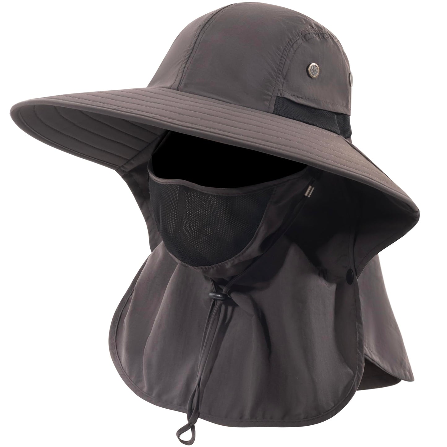 Mens Women Fishing Hat UPF 50+ Wide Brim Sun Hat with Face Cover & Neck Flap