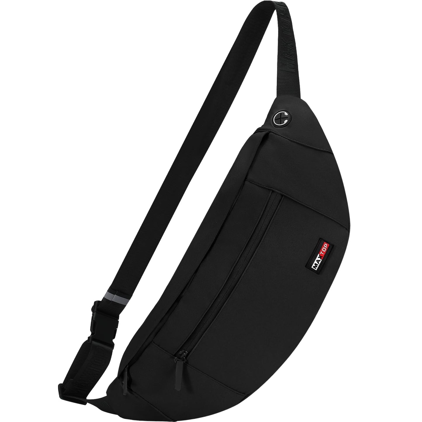 MAXTOP Large Crossbody Fanny Pack with 4-Zipper Pockets,Gifts for Enjoy Sports Festival Workout Traveling Running Casual Hands-Free Wallets Waist Pack Phone Bag Carrying All Phones