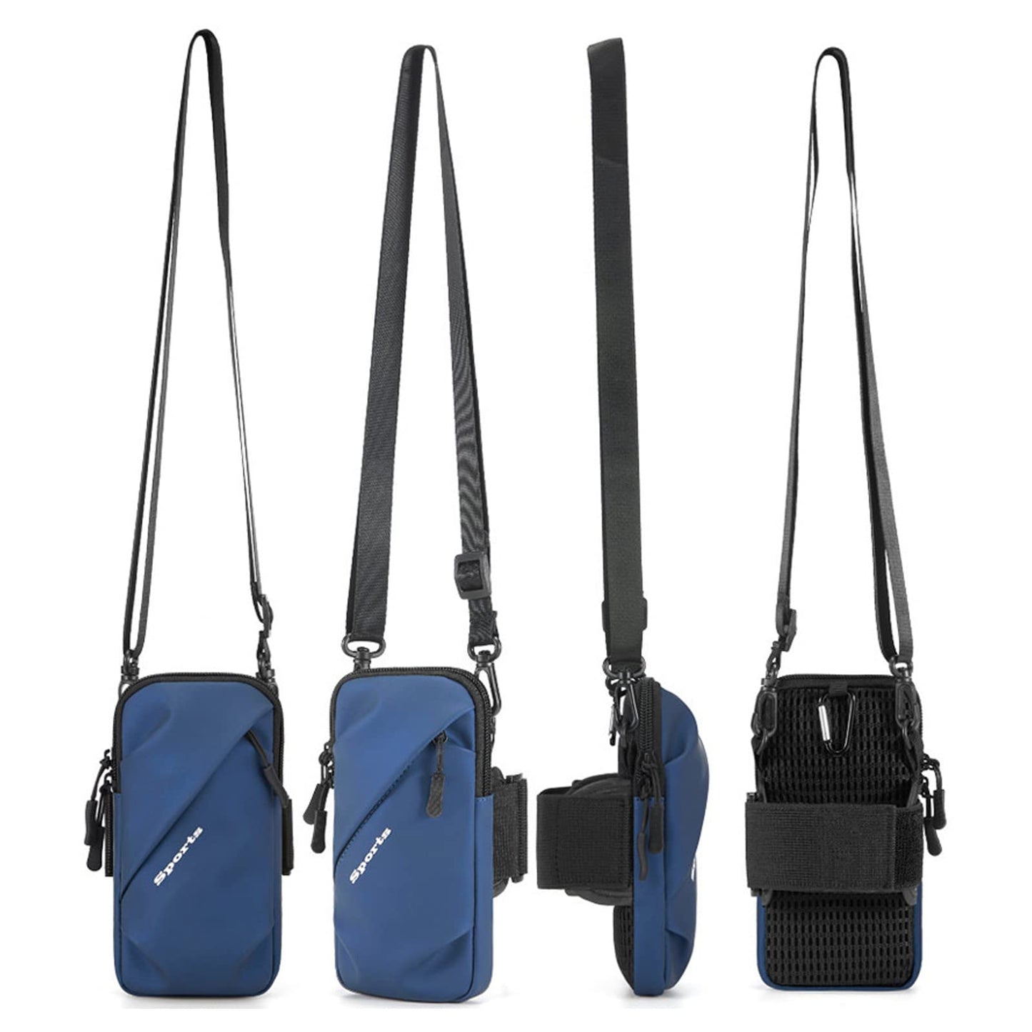 Cell Phone Holder, Small Crossbody Shoulder Holsters Bag with Arm Band, Fits iPhone and Android, Use for Running, Walking, Hiking & Biking (6.7 Inches, Red)