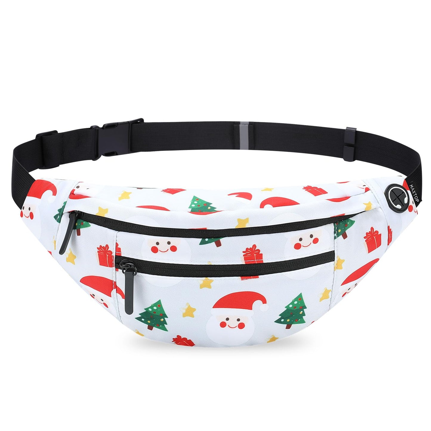 MAXTOP Large Crossbody Fanny Pack with 4-Zipper Pockets,Gifts for Enjoy Sports Festival Workout Traveling Running Casual Hands-Free Wallets Waist Pack Phone Bag Carrying All Phones