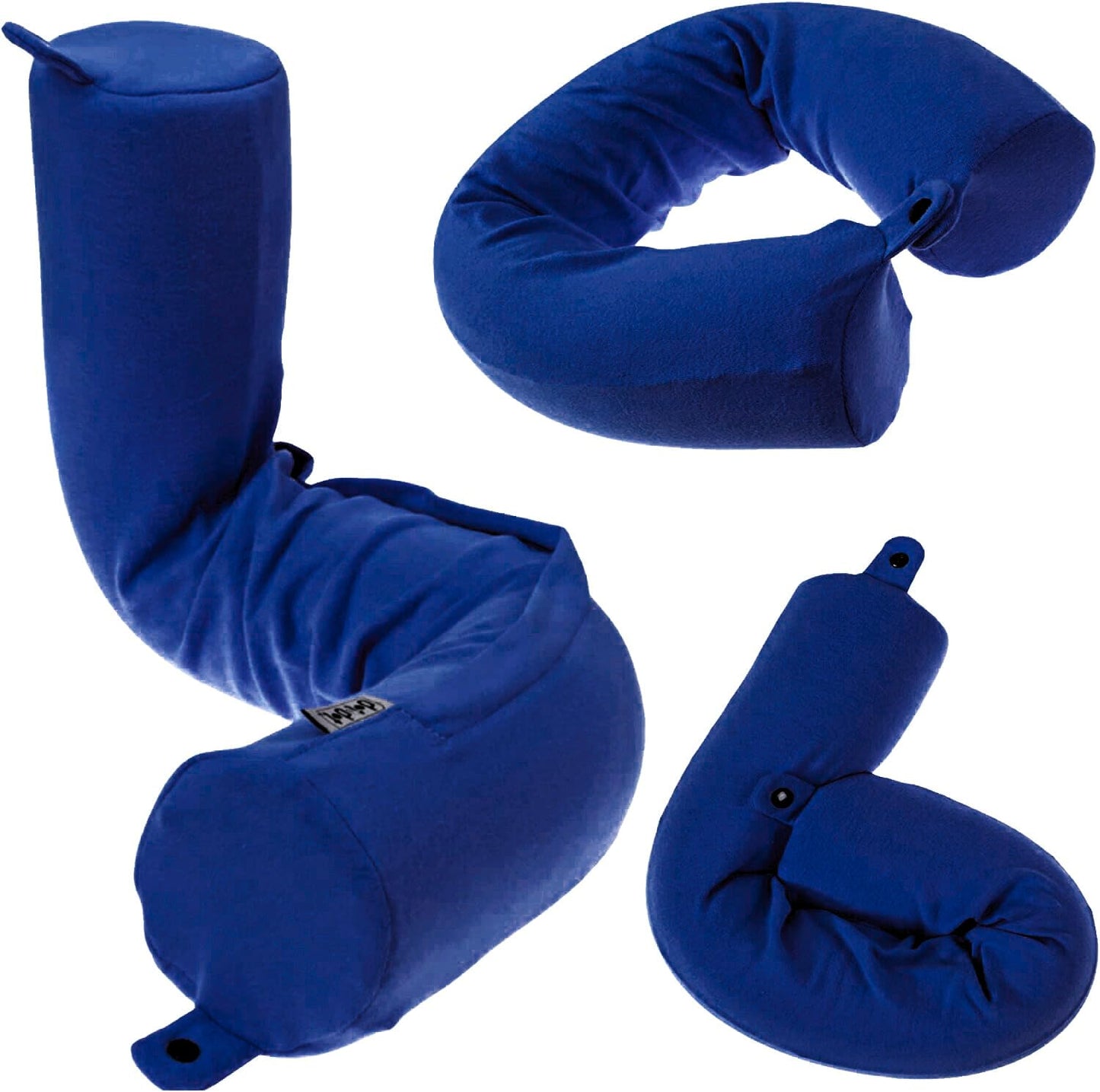 Dot&Dot Twist Memory Foam Travel Pillow for Airplanes - Travel Neck Pillow for Sleeping - Airplane Pillow for Neck Support, Chin, Lumbar and Leg - Adjustable, Bendable Neck Roll Pillow