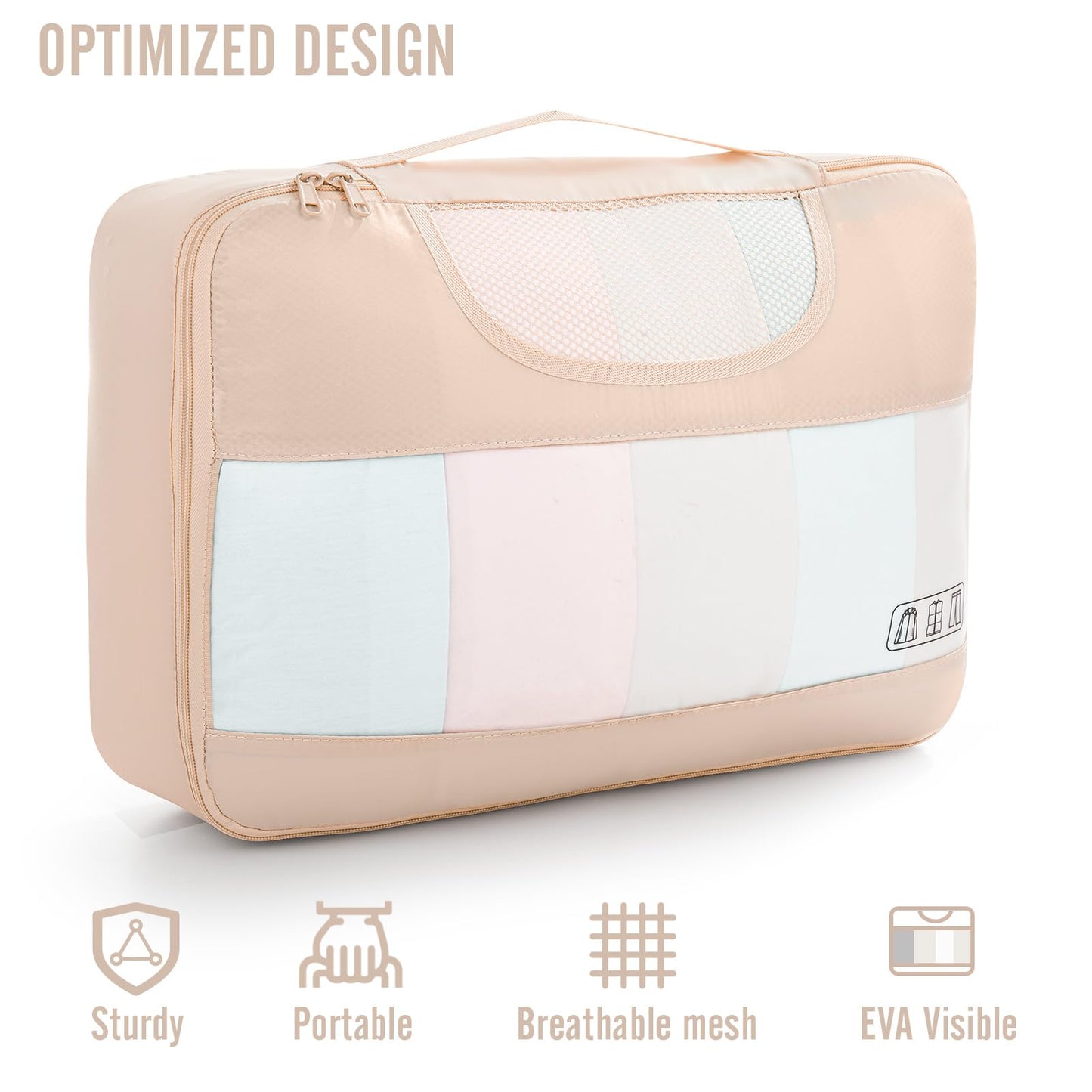 Veken 8 Set Packing Cubes for Travel Essentials, Suitcase Organizer Bags Set for Luggage, Road Trip Travel Accessories in 4 Sizes (Extra Large, Large, Medium, Small)
