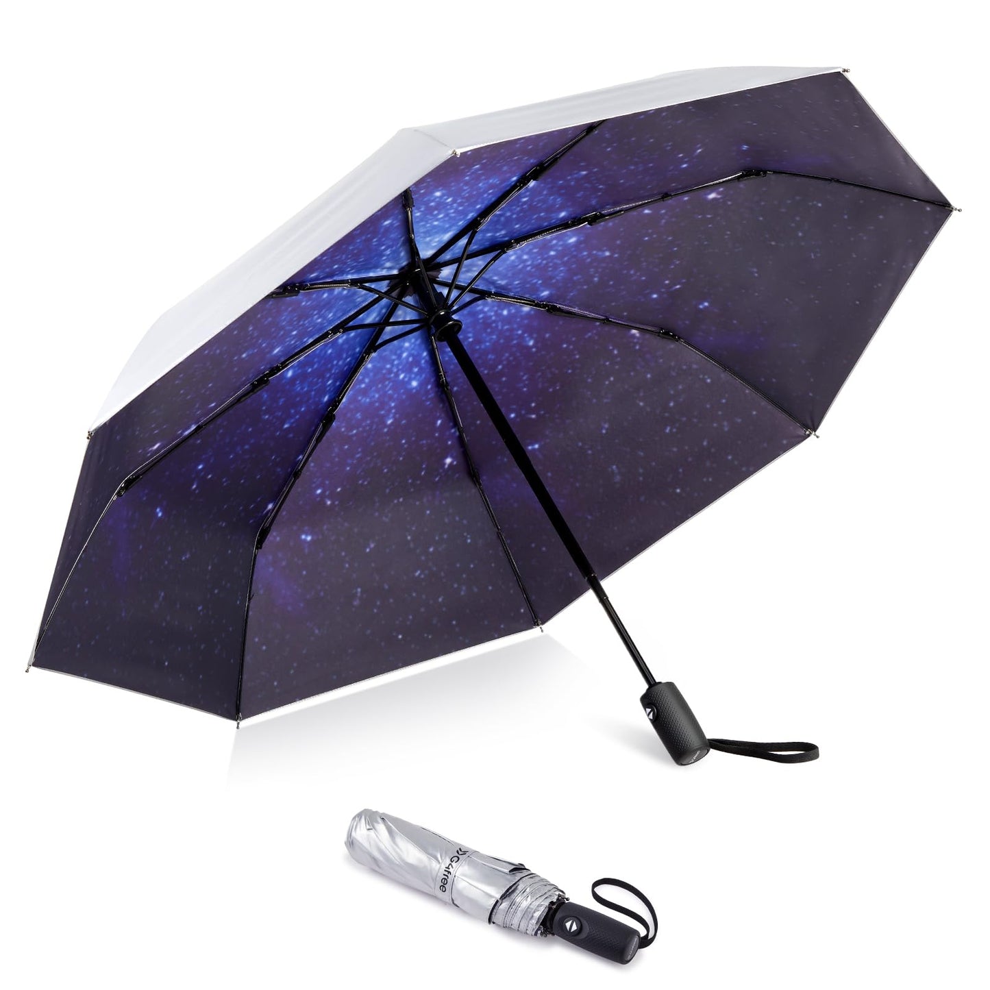 G4Free UPF 50+ UV Protection Large Travel Umbrella 42/46 Inch Auto Open Close Windproof Sun Blocking Umbrella