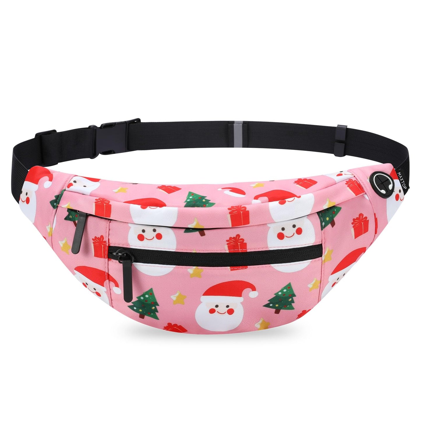 MAXTOP Large Crossbody Fanny Pack with 4-Zipper Pockets,Gifts for Enjoy Sports Festival Workout Traveling Running Casual Hands-Free Wallets Waist Pack Phone Bag Carrying All Phones