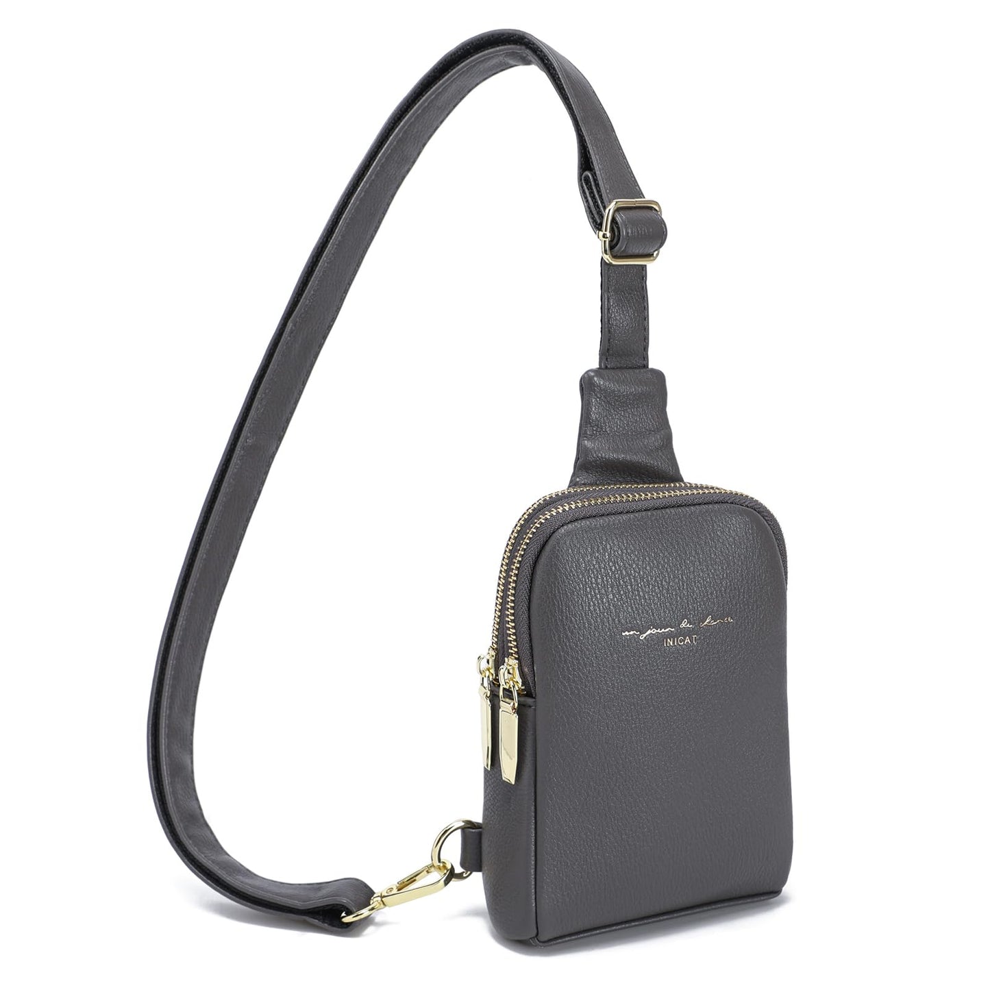 INICAT Travel Small Sling Bag Leather Crossbody Bags for Women Fanny Packs Cross Body Bag for Woman Cross Body Purses
