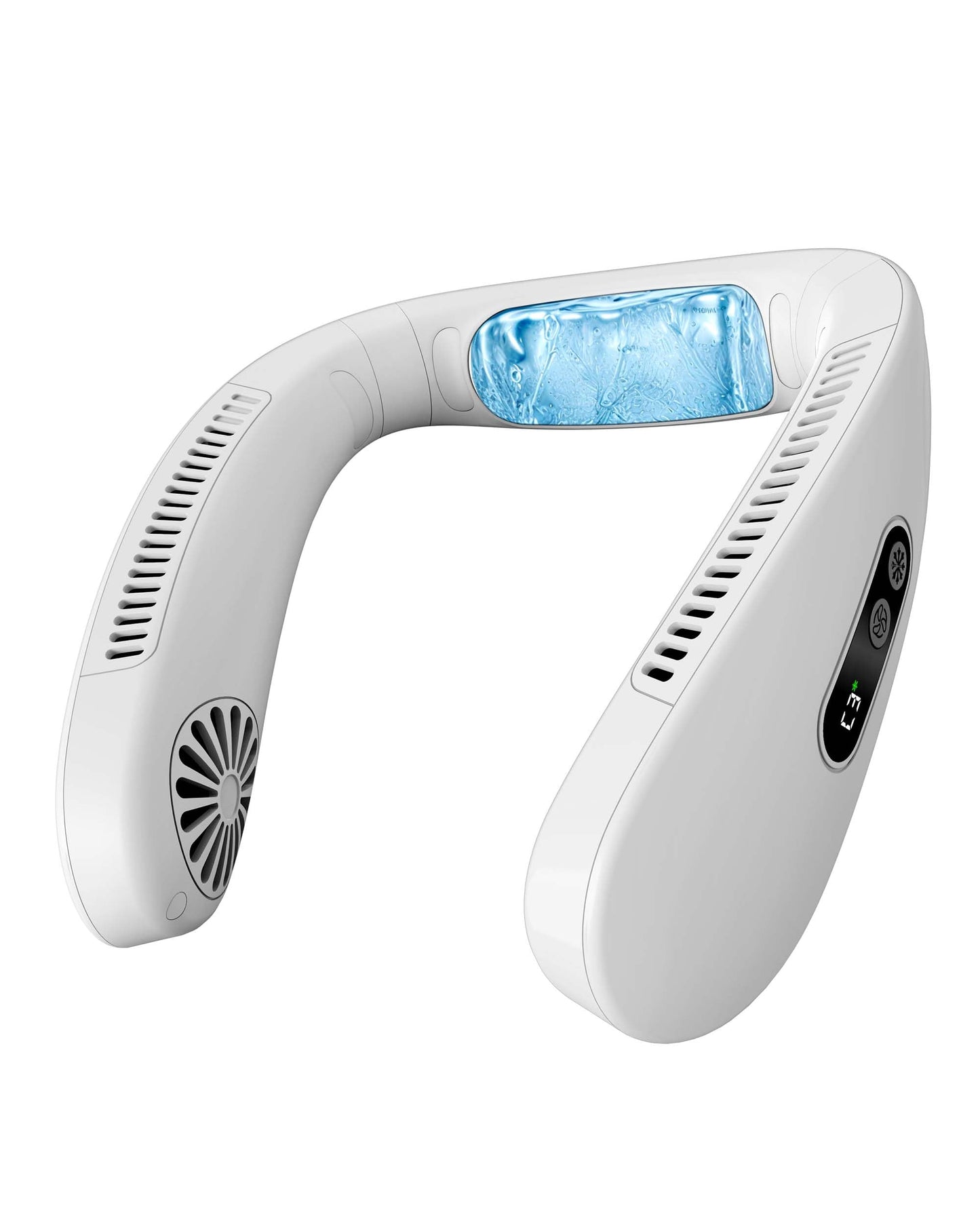 HIGO CoolMaster Ultra Neck Fan, Neck Air Conditioner, 2-in-1 Cooling Neck Fan Portable Rechargeable, Wearable Personal Fan, 5500mAh Large Battery, Ergonomic Design, Glacier Gray