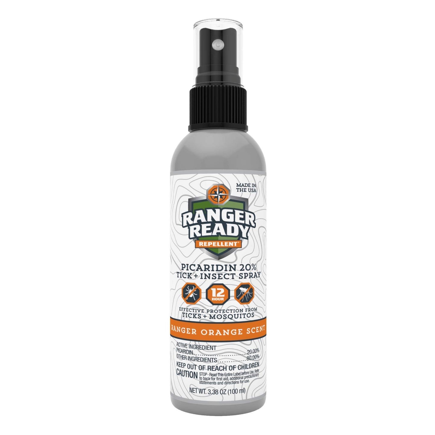 Ranger Ready Repellents Picaridin Insect Repellent Spray - Mosquito Repellent and Tick Spray, Scent Zero, Travel Size Bug Spray (3.4 oz, Pack of 1)