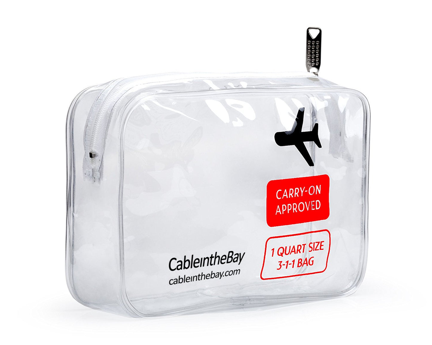 TSA Approved Clear Travel Toiletry Bag-Quart Sized with Zipper-Airport Airline Compliant Bag/Bottles-Men's/Women's 3-1-1 Kit+Travel (3 PACK)
