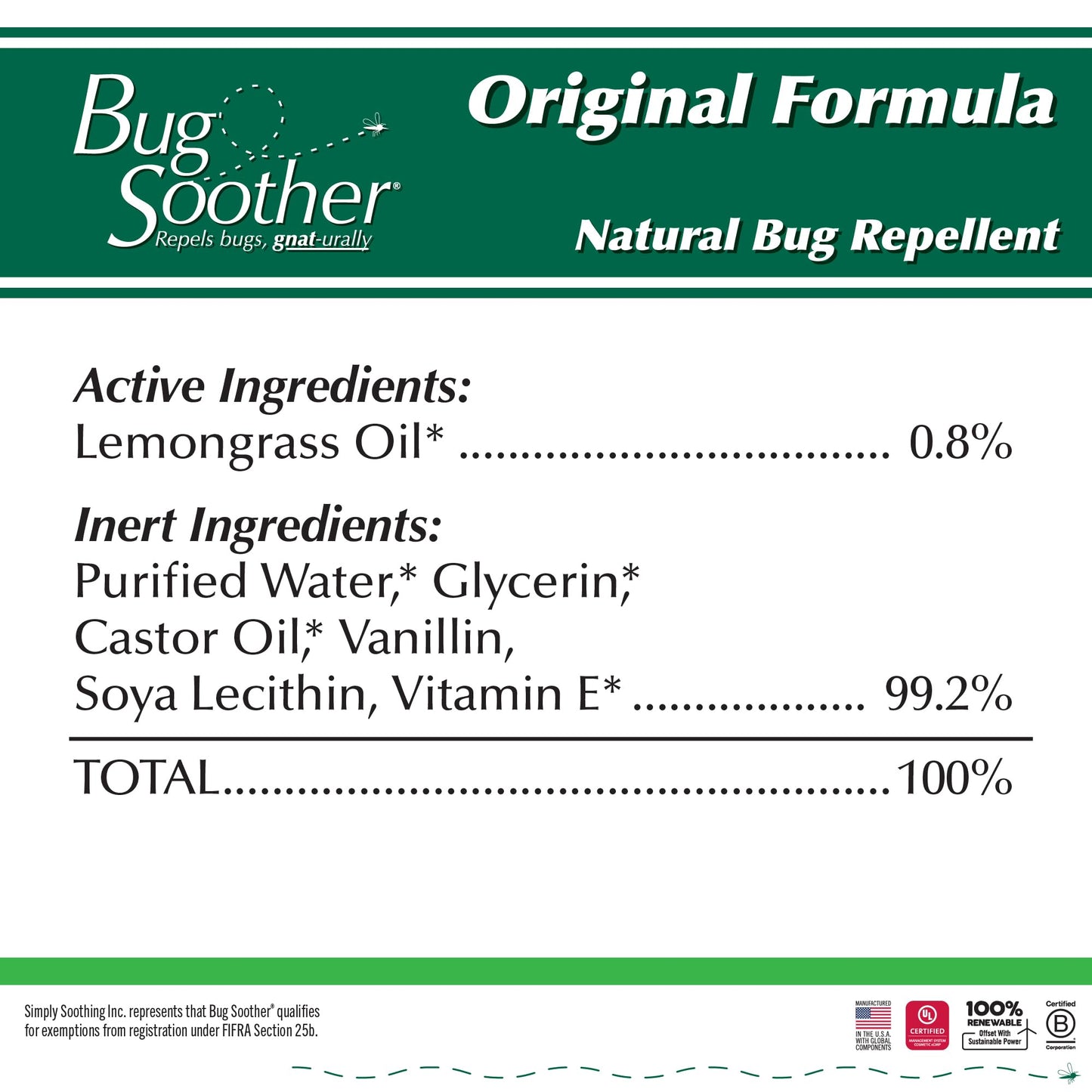 Bug Soother Spray (3, 4oz) - Natural Mosquito, Gnat & Insect Deterrent & Repellent with Essential Oils - 100% DEET-Free Safe for Adults, Babies, Pets, & Environment - Made in USA - Includes 1 oz