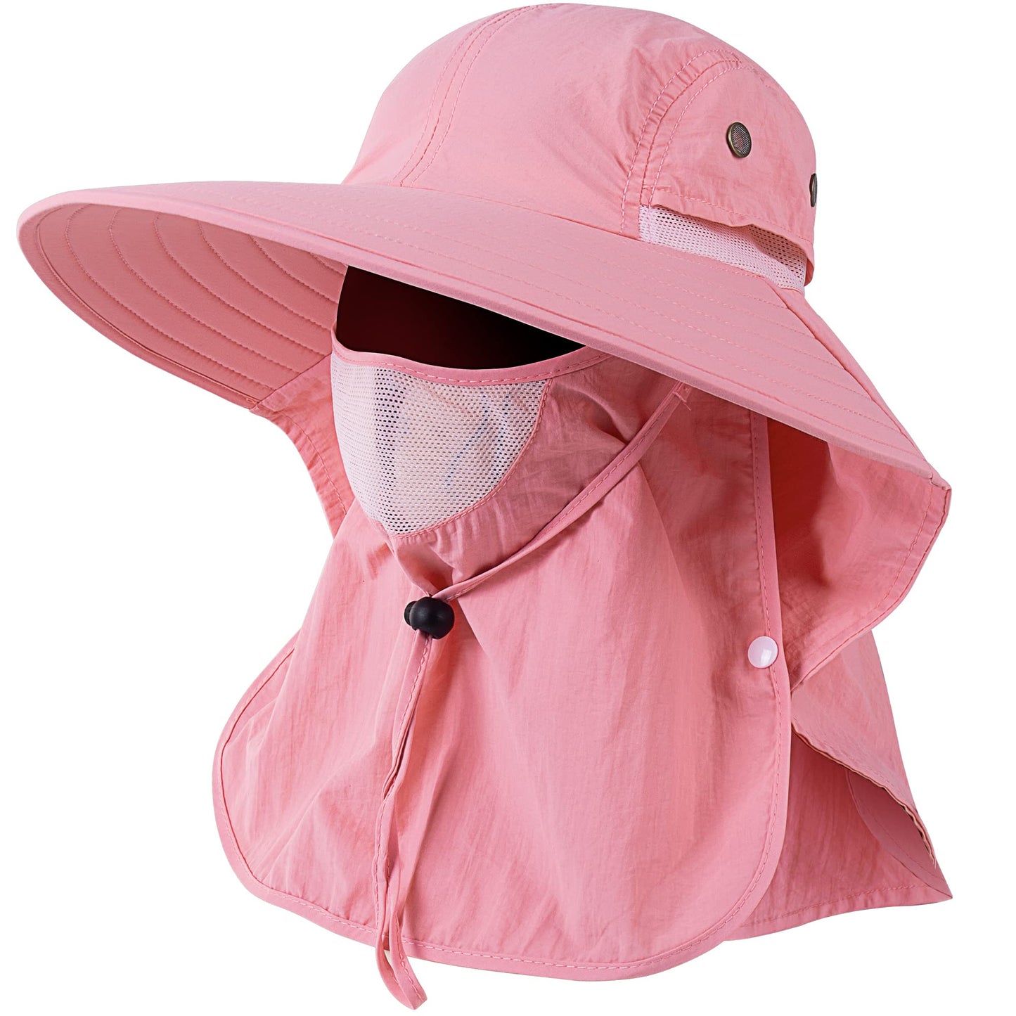 Mens Women Fishing Hat UPF 50+ Wide Brim Sun Hat with Face Cover & Neck Flap