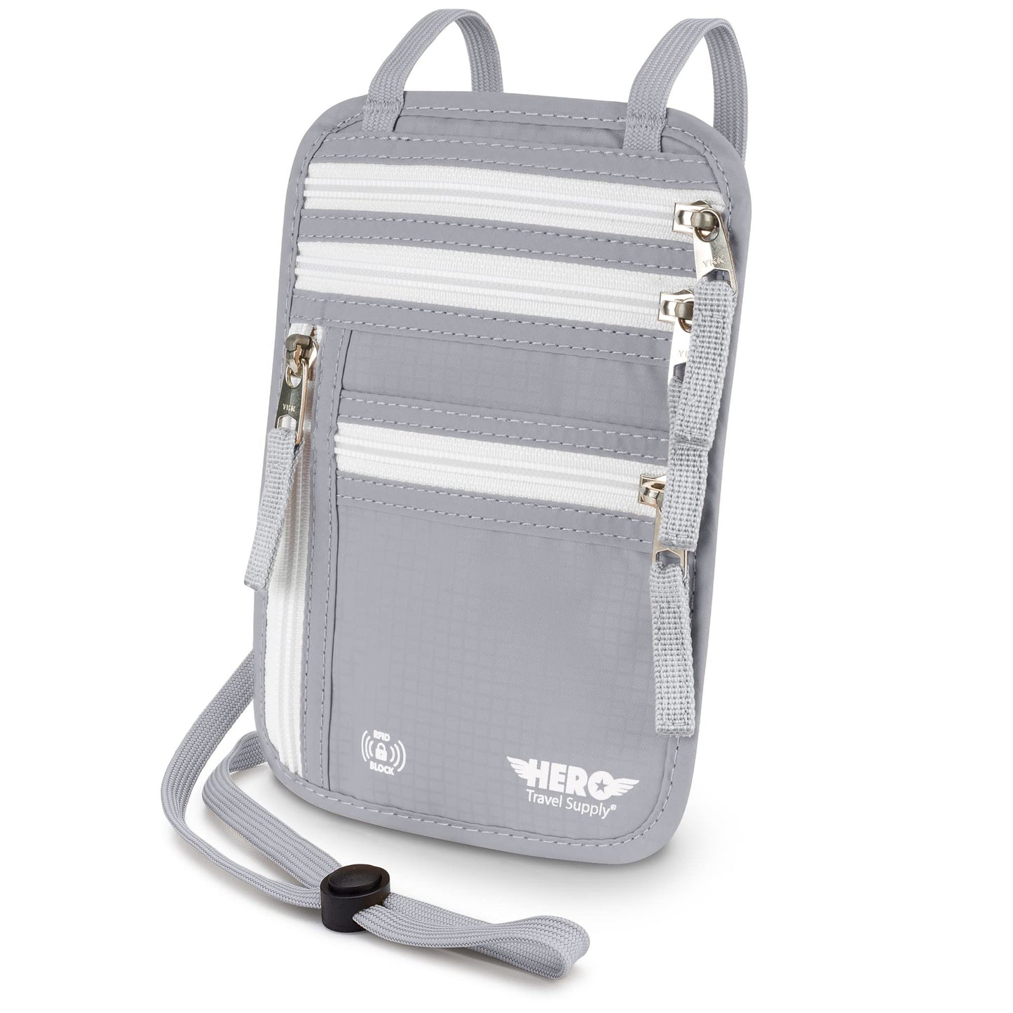 HERO Neck Wallet, RFID Blocking Passport Holder, Easy to Conceal Travel Pouch