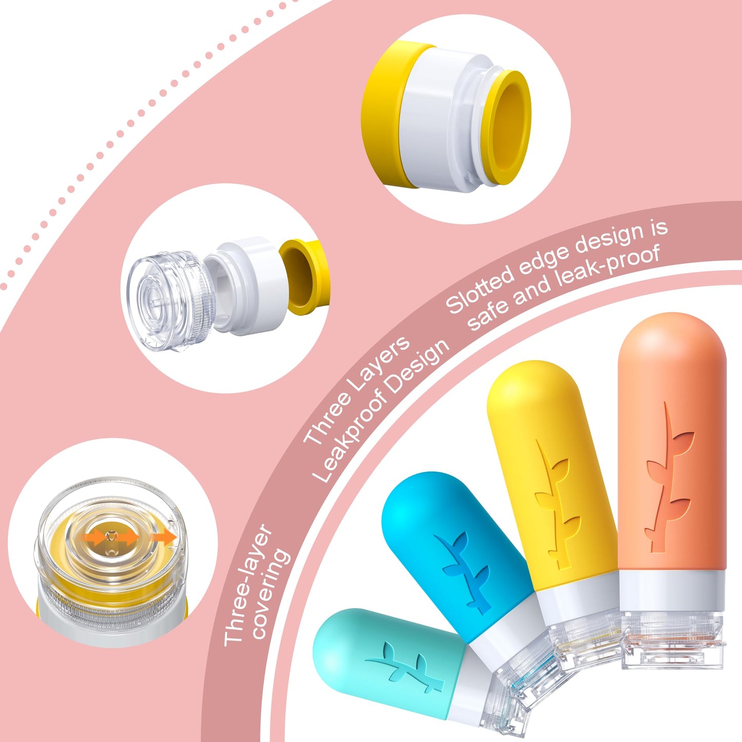 18pack Travel Bottles for Toiletries,TSA Approved Silicone Travel Containers jar for Toiletries,Leak Proof Refillable Liqus Shampoo And Conditioner Travel Essentials toiletry Bottles