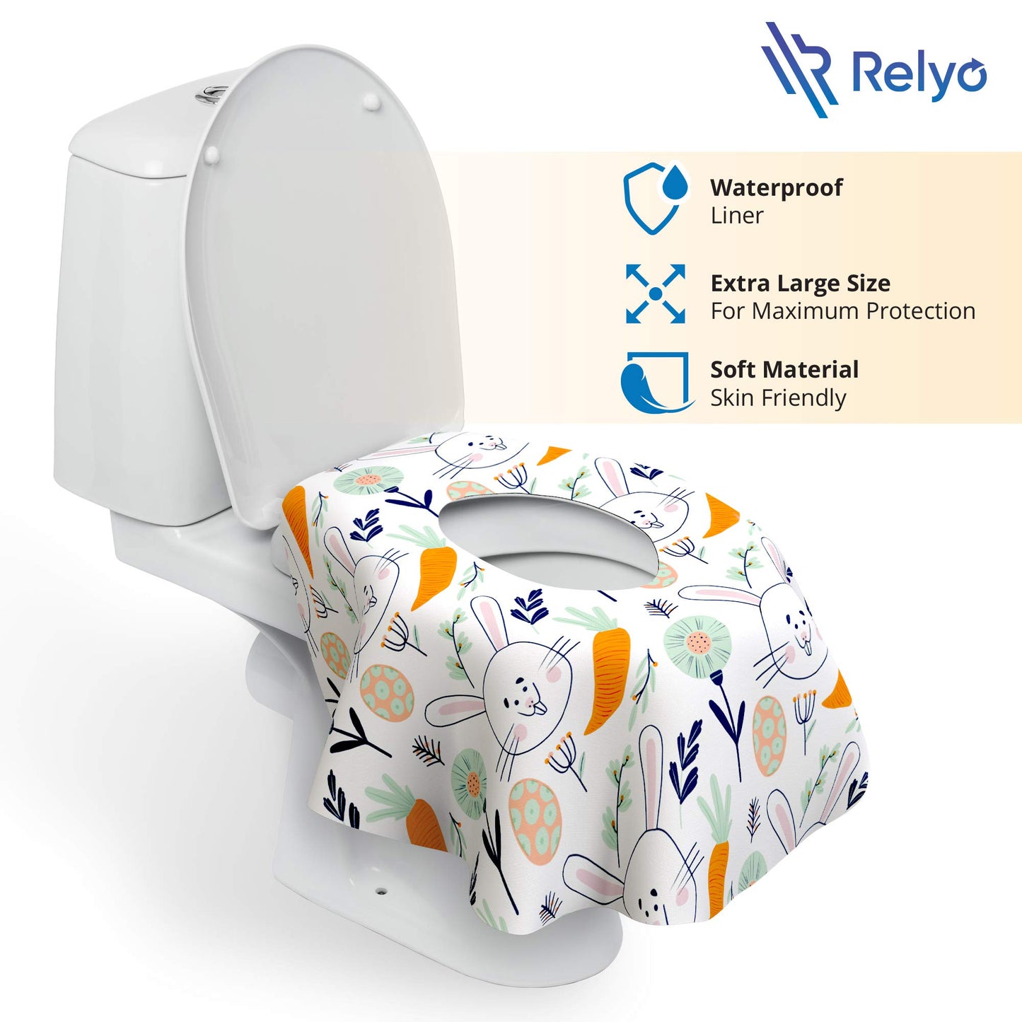 Toilet Seat Covers Disposable - 20 Pack - Waterproof, Ideal for Kids and Adults – Extra Large, Individually Wrapped for Travel, Toddlers Potty Training in Public Restrooms (Waves, 20)