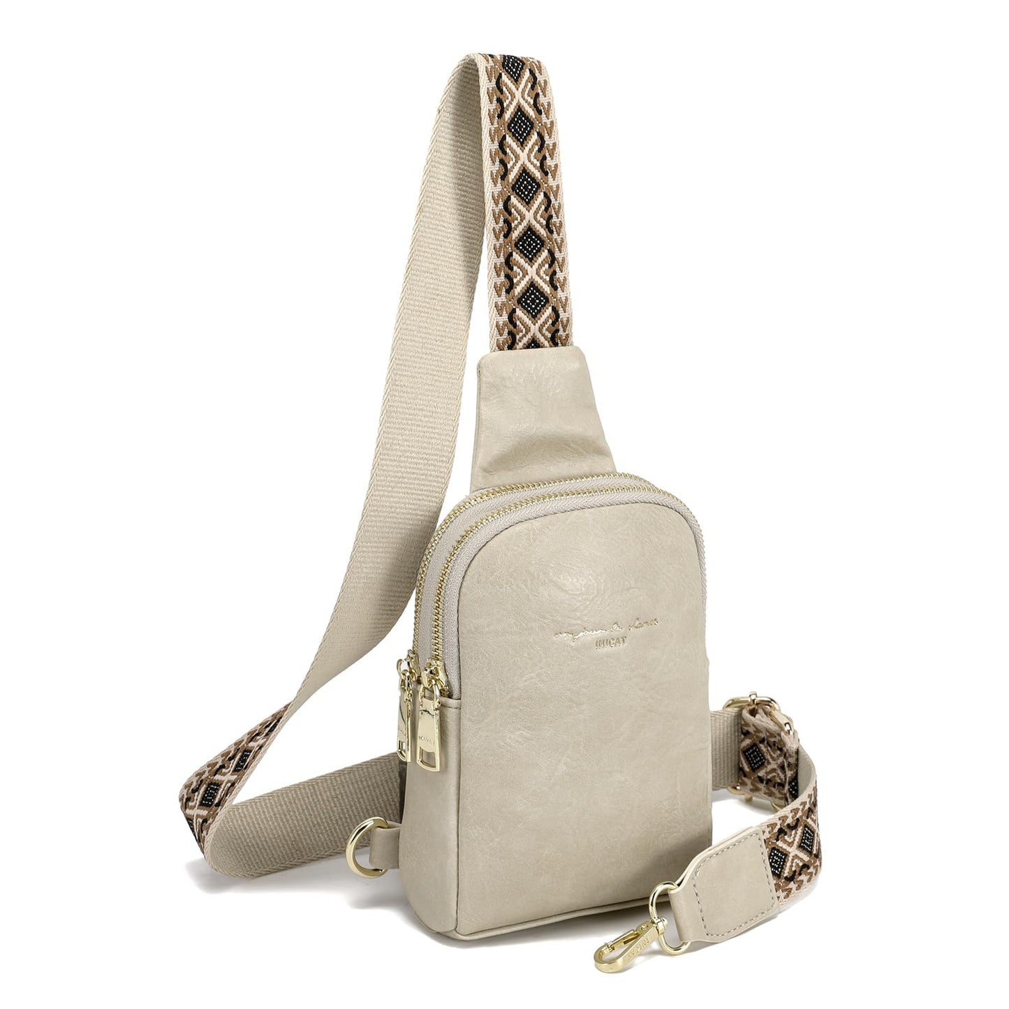 INICAT Travel Small Sling Bag Leather Crossbody Bags for Women Fanny Packs Cross Body Bag for Woman Cross Body Purses