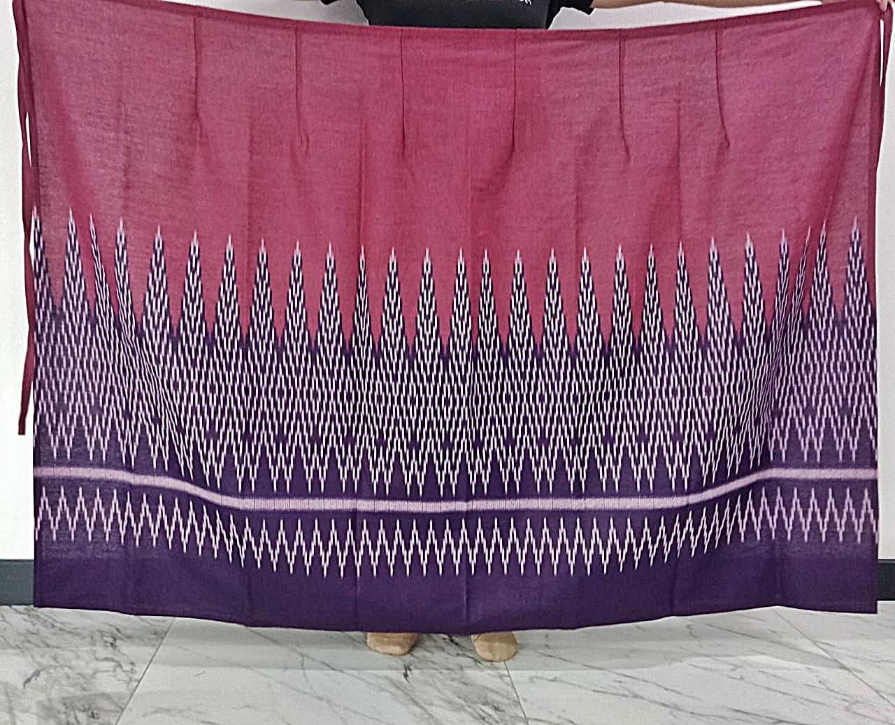 Sarong Free Size Cotton Printed Purple Fashion Ladies Clothing Long Wrap Skirt Womens Thai Traditional Striped High Waist Boho Skirts Formal Tie, Length: 100 cm, Width: 125 cm