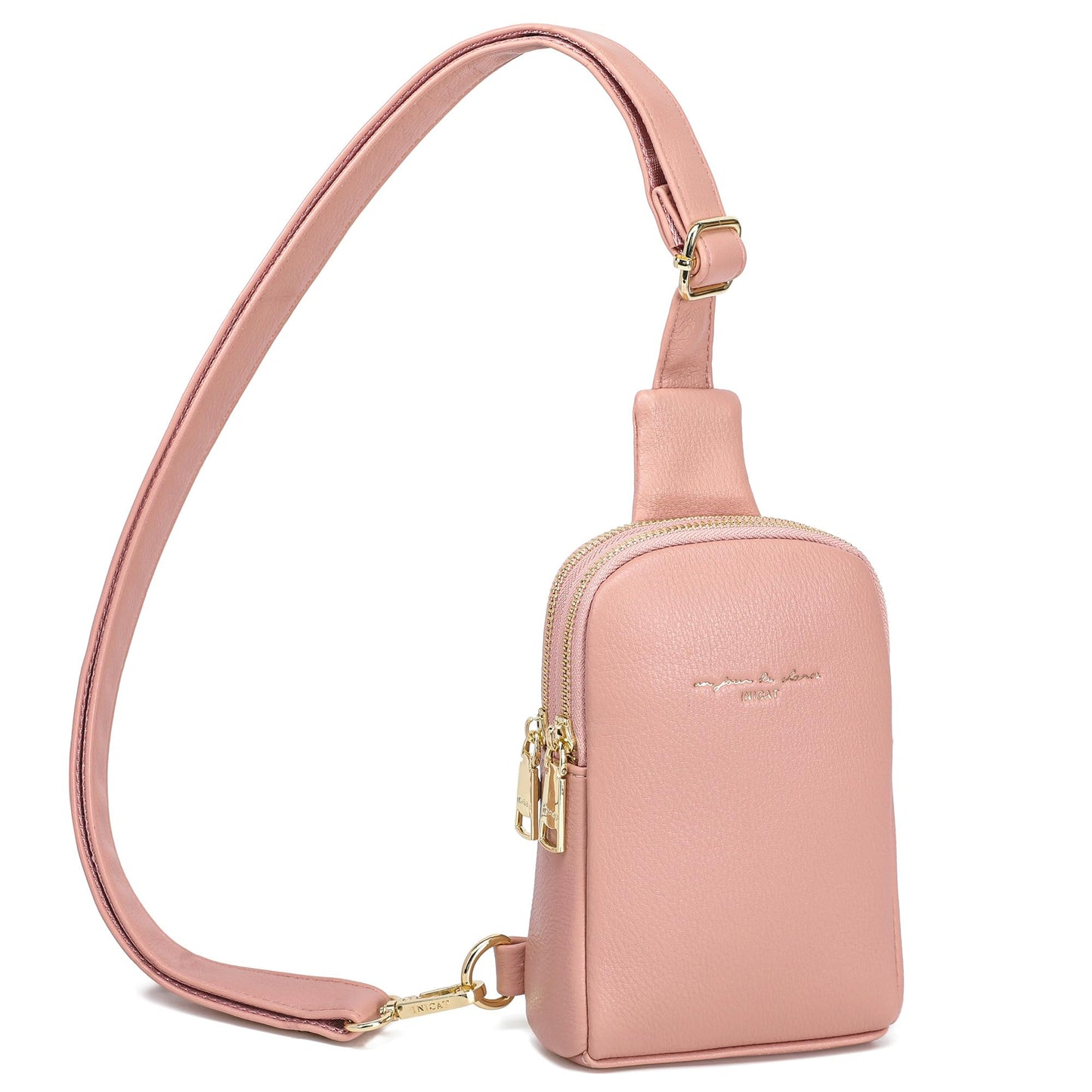 INICAT Travel Small Sling Bag Leather Crossbody Bags for Women Fanny Packs Cross Body Bag for Woman Cross Body Purses