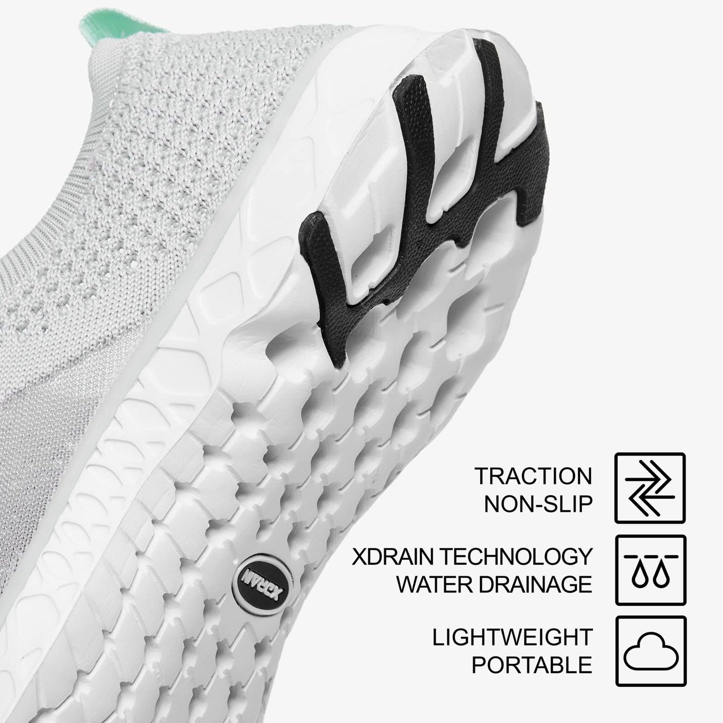 ALEADER Xdrain Women's Water Shoes Mesh Slip On Aqua Shoes for Beach, Swimming, Travel & Tennis