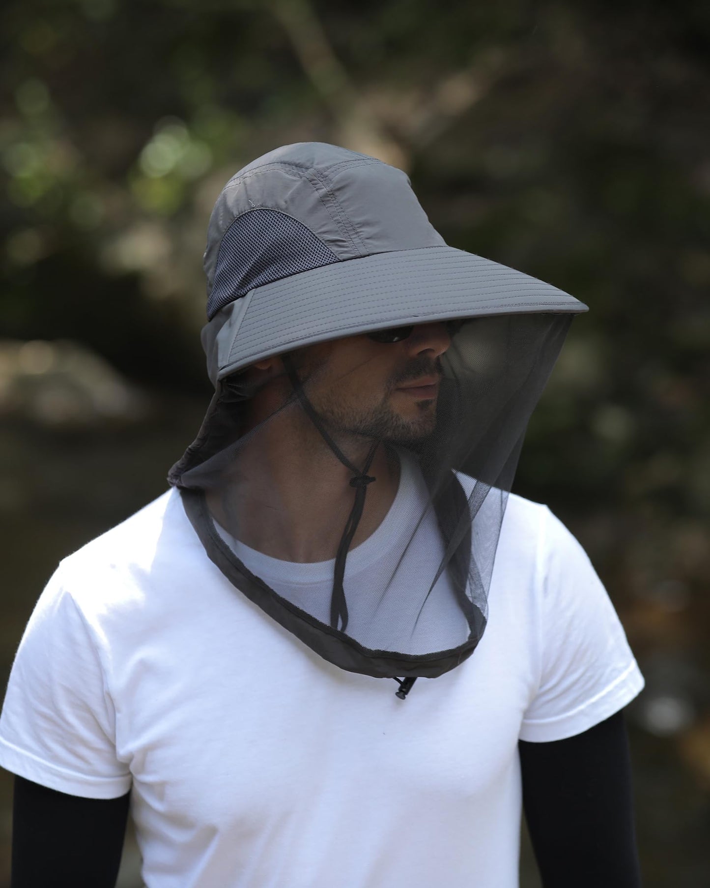 Womens Sun Hat Outdoor UV Protection Wide Brim Fishing Hat with Ponytail Hole Neck Flap for Beach Hiking Camping