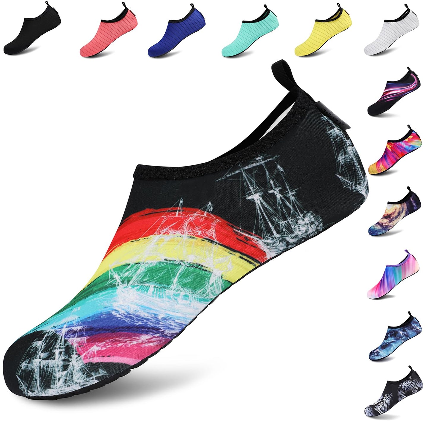 VIFUUR Water Sports Shoes Barefoot Quick-Dry Aqua Yoga Socks Slip-on for Men Women