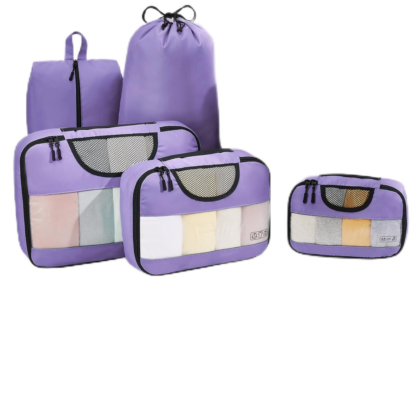 Veken 8 Set Packing Cubes for Travel Essentials, Suitcase Organizer Bags Set for Luggage, Road Trip Travel Accessories in 4 Sizes (Extra Large, Large, Medium, Small)