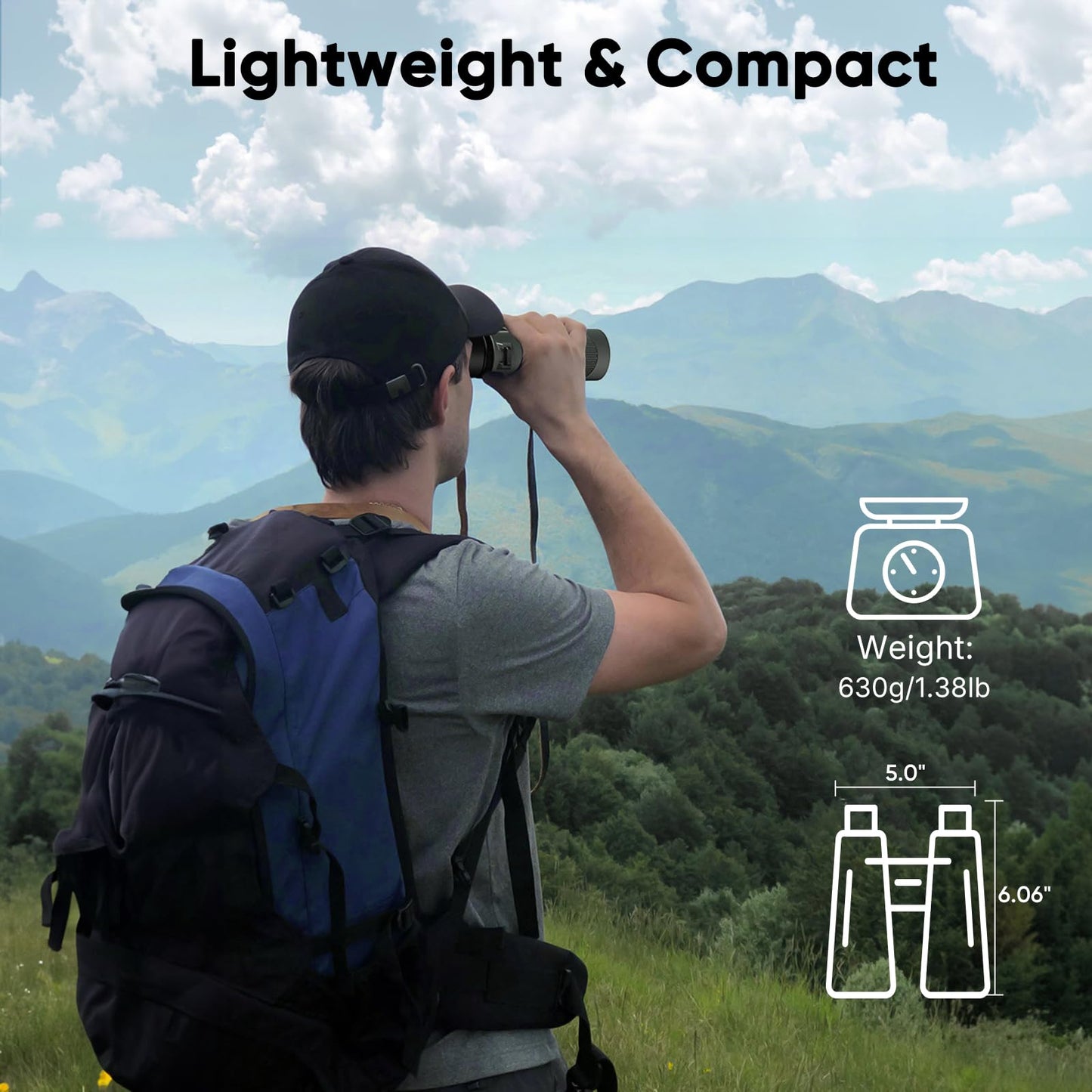 WOSPORTS 10x42 Binoculars for Adults, IPX7 Waterproof Binoculars with Clear Low Light Vision, Compact Binoculars for Bird Watching Hunting Cruise Travel, Green, BC01-GRE