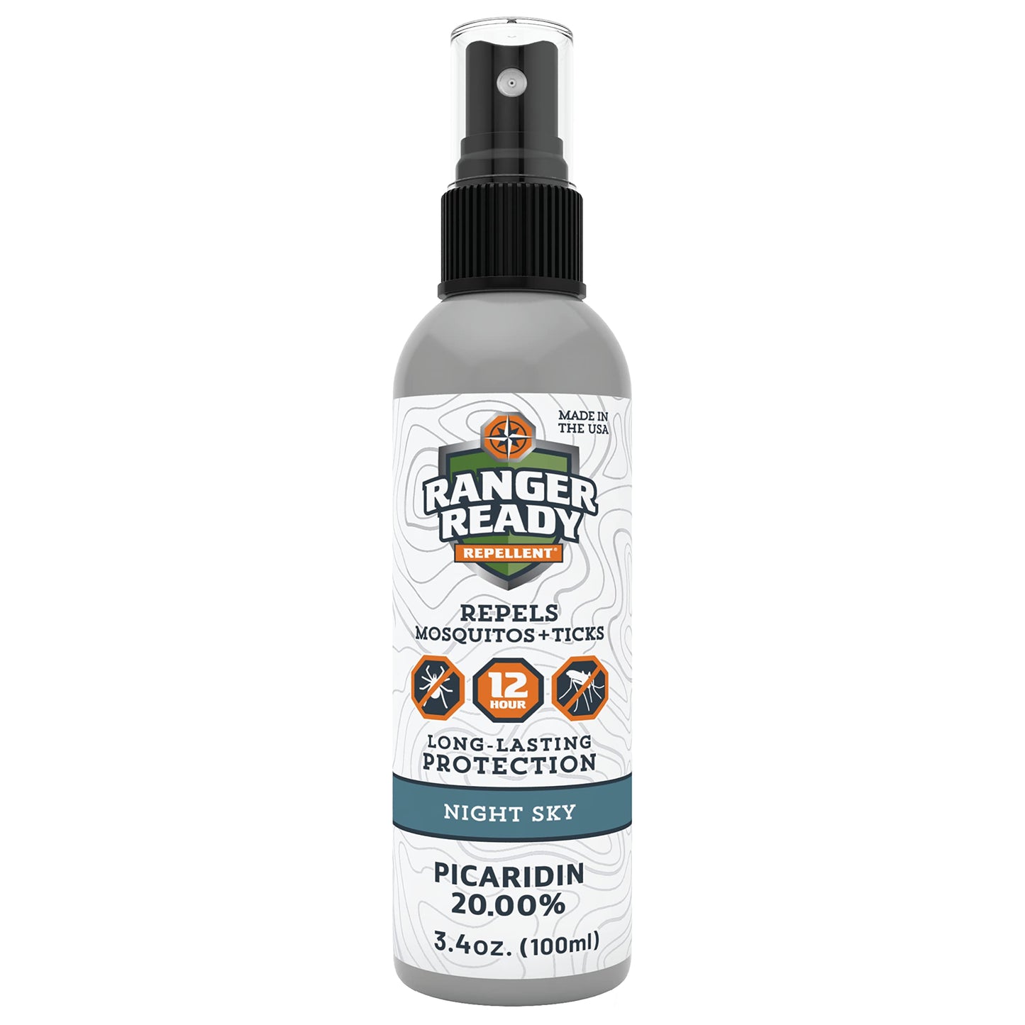 Ranger Ready Repellents Picaridin Insect Repellent Spray - Mosquito Repellent and Tick Spray, Scent Zero, Travel Size Bug Spray (3.4 oz, Pack of 1)