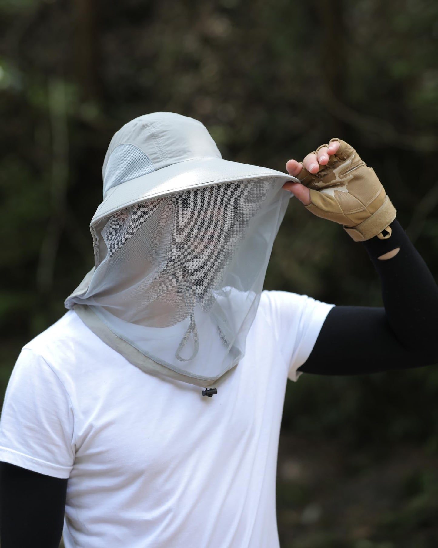 Womens Sun Hat Outdoor UV Protection Wide Brim Fishing Hat with Ponytail Hole Neck Flap for Beach Hiking Camping