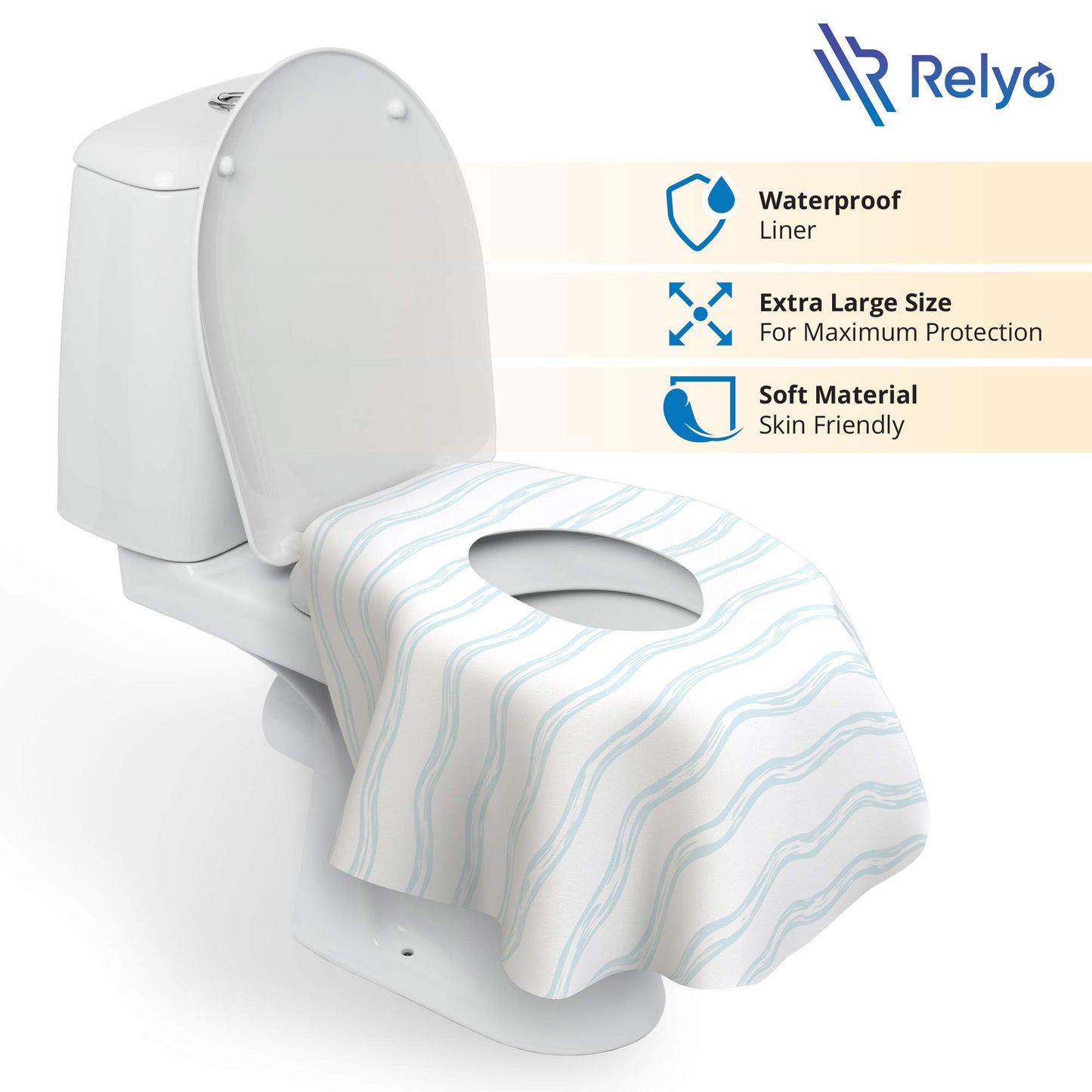 Toilet Seat Covers Disposable - 20 Pack - Waterproof, Ideal for Kids and Adults – Extra Large, Individually Wrapped for Travel, Toddlers Potty Training in Public Restrooms (Waves, 20)