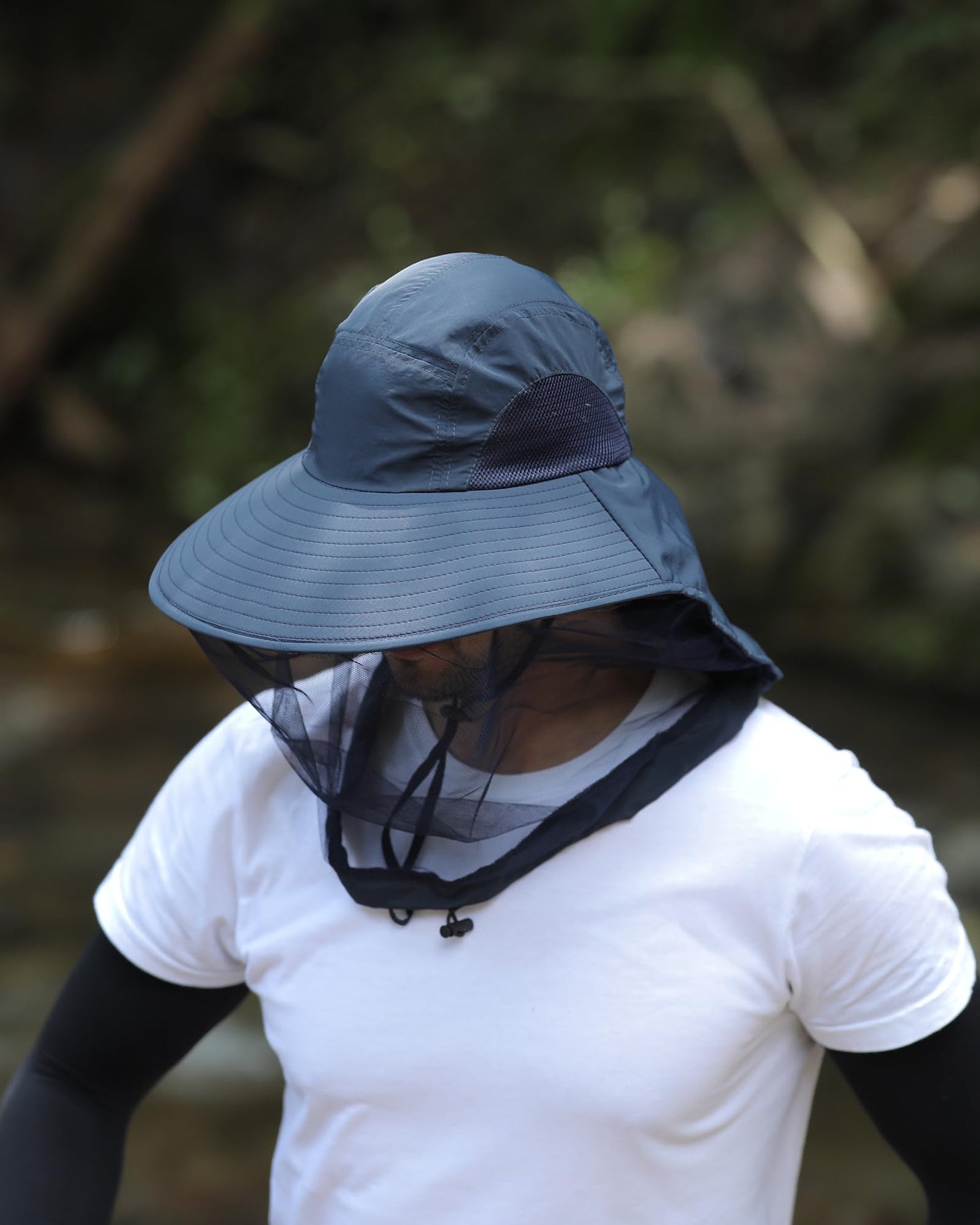 Womens Sun Hat Outdoor UV Protection Wide Brim Fishing Hat with Ponytail Hole Neck Flap for Beach Hiking Camping