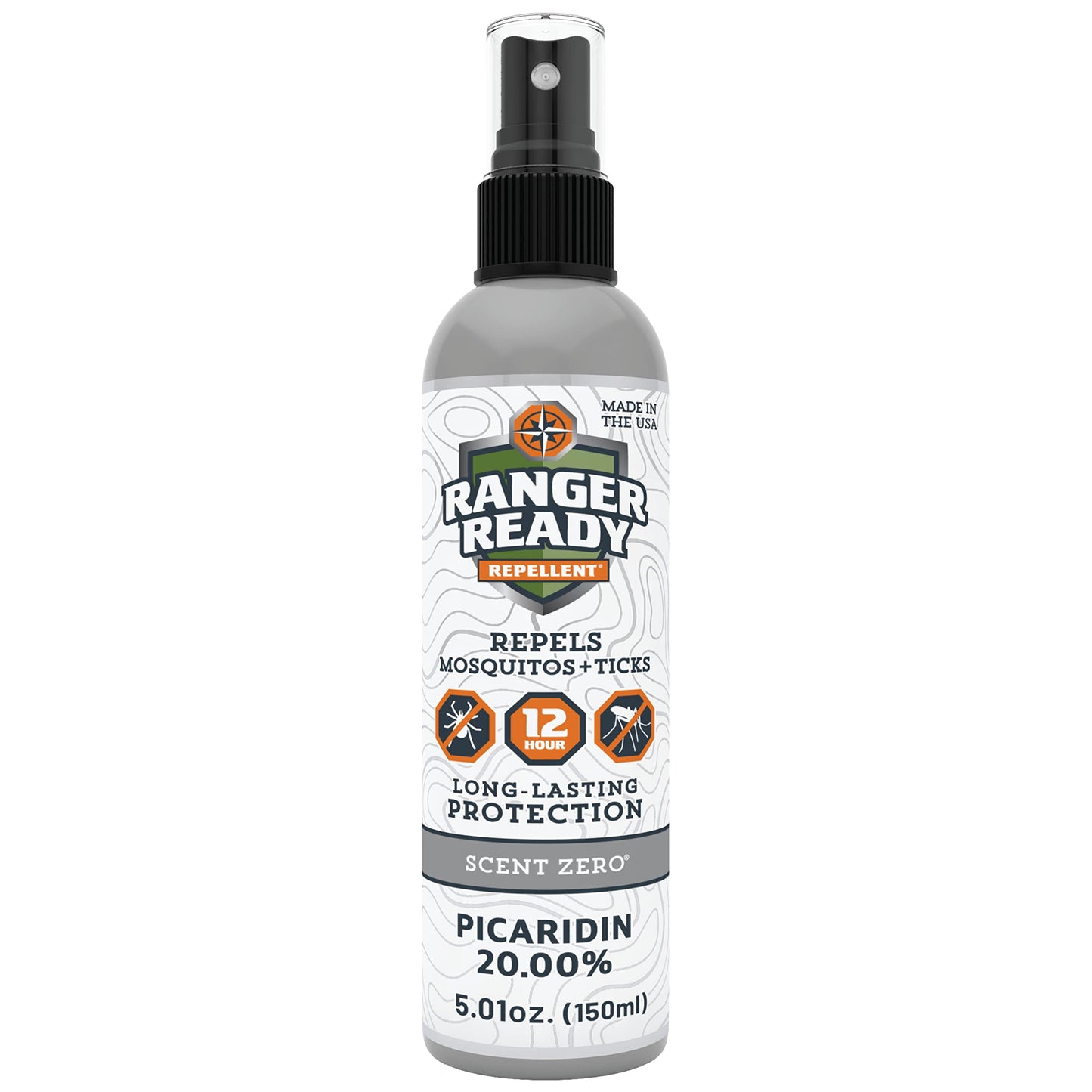 Ranger Ready Repellents Picaridin Insect Repellent Spray - Mosquito Repellent and Tick Spray, Scent Zero, Travel Size Bug Spray (3.4 oz, Pack of 1)