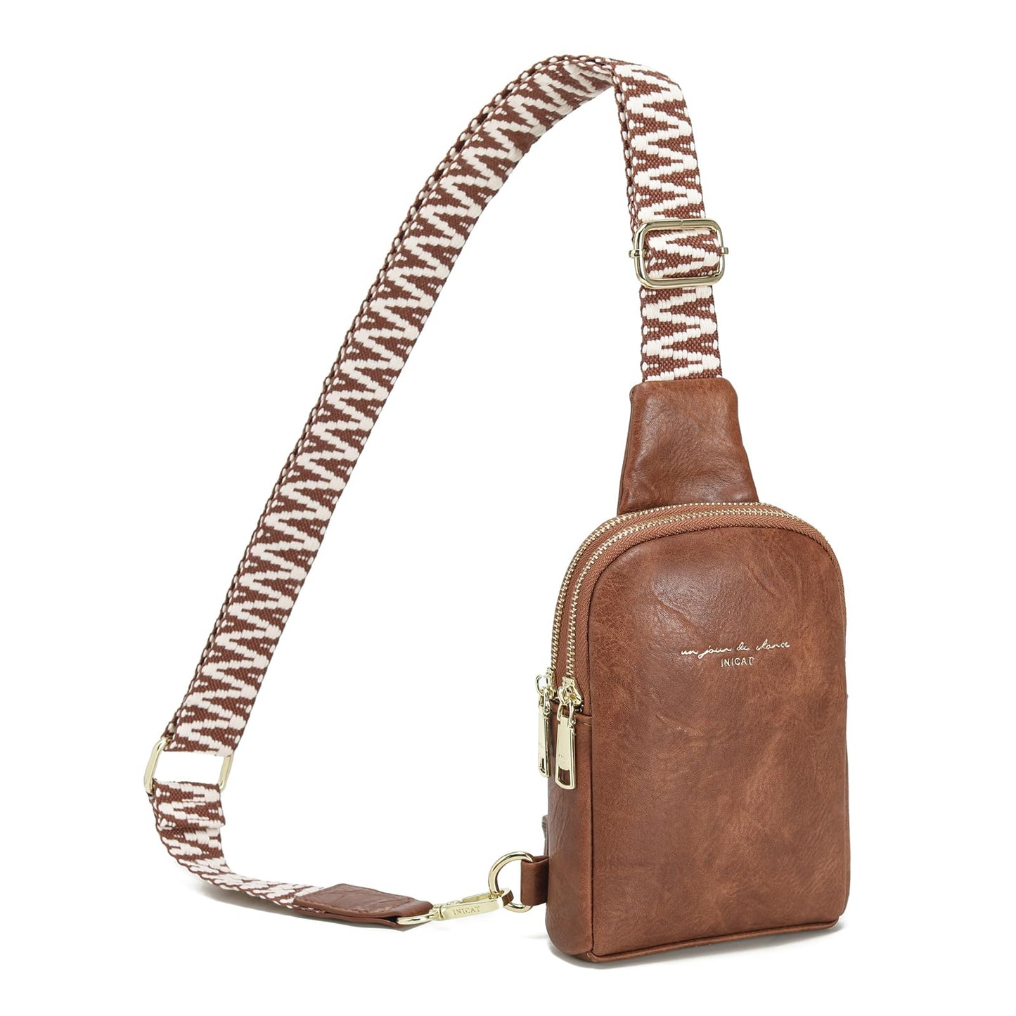 INICAT Travel Small Sling Bag Leather Crossbody Bags for Women Fanny Packs Cross Body Bag for Woman Cross Body Purses