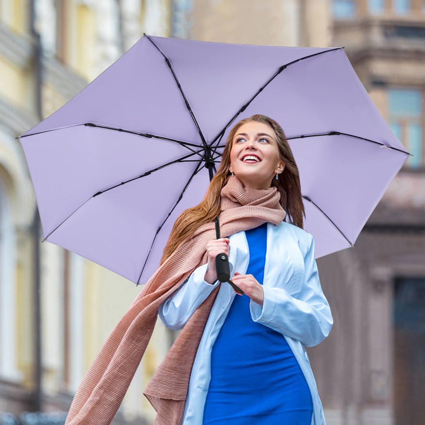G4Free UPF 50+ UV Protection Large Travel Umbrella 42/46 Inch Auto Open Close Windproof Sun Blocking Umbrella