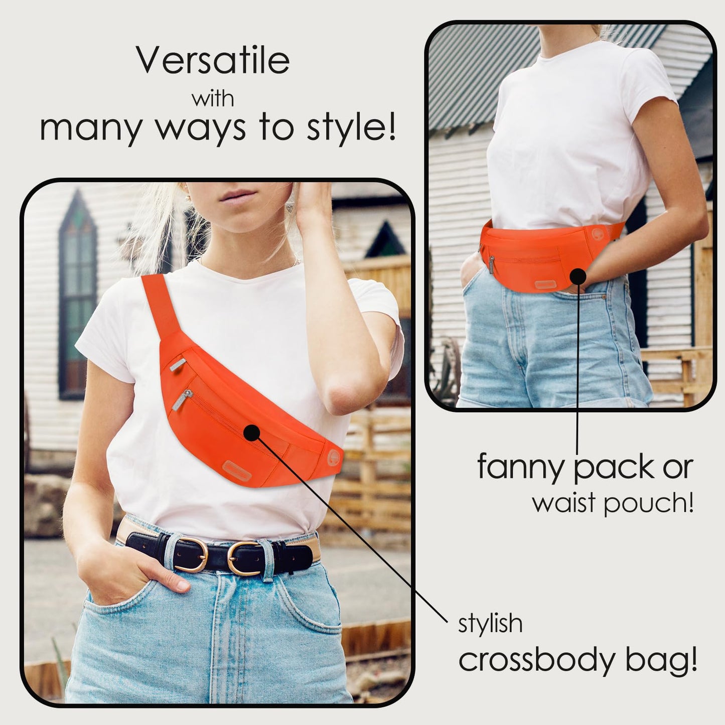 MAXTOP Large Crossbody Fanny Pack with 4-Zipper Pockets,Gifts for Enjoy Sports Festival Workout Traveling Running Casual Hands-Free Wallets Waist Pack Phone Bag Carrying All Phones