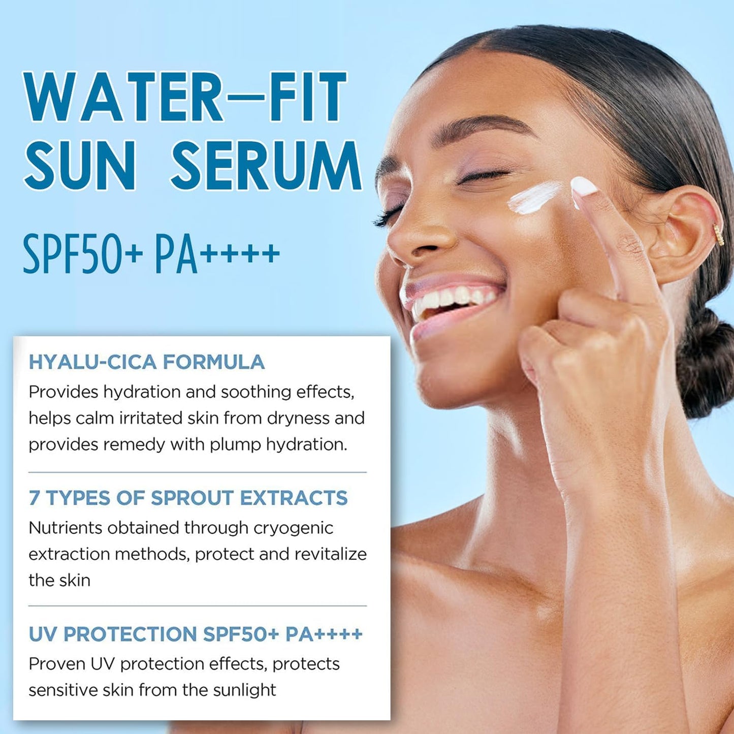 Centella Sunscreen SPF 50-50ML 𝑴𝒂𝒅𝒂𝒈𝒂𝒔𝒄𝒂𝒓 Sunscreen Face Serum, Daily UV Defense Sunblock Summer for Face（2pcs）