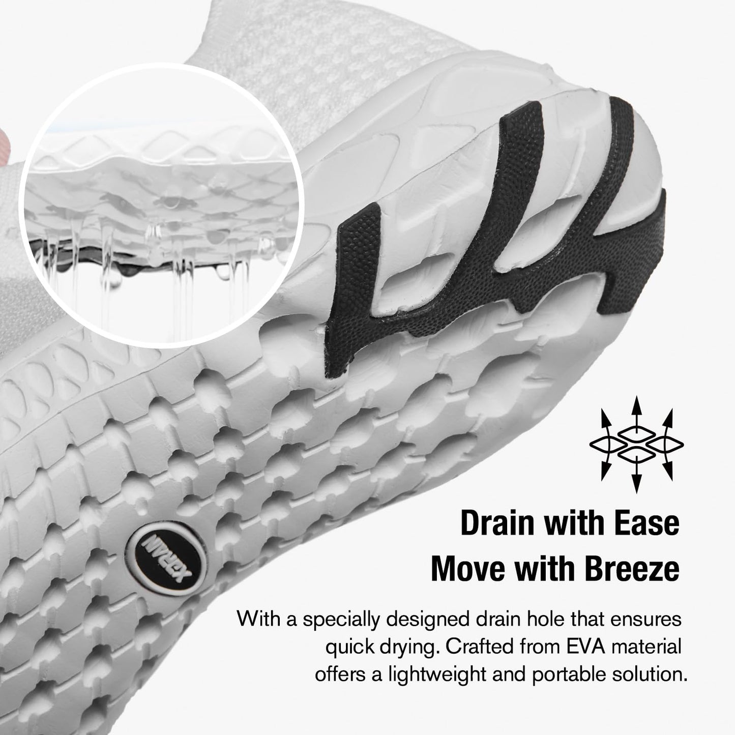ALEADER Xdrain Women's Water Shoes Mesh Slip On Aqua Shoes for Beach, Swimming, Travel & Tennis