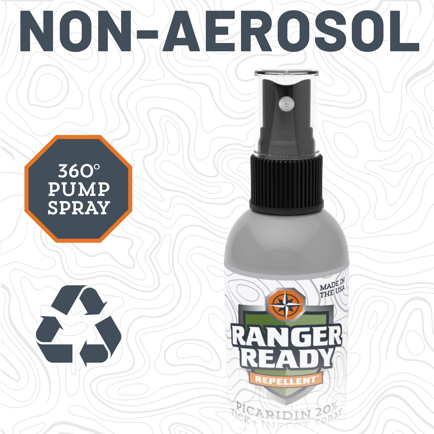 Ranger Ready Repellents Picaridin Insect Repellent Spray - Mosquito Repellent and Tick Spray, Scent Zero, Travel Size Bug Spray (3.4 oz, Pack of 1)
