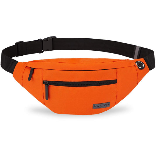 MAXTOP Large Crossbody Fanny Pack with 4-Zipper Pockets,Gifts for Enjoy Sports Festival Workout Traveling Running Casual Hands-Free Wallets Waist Pack Phone Bag Carrying All Phones