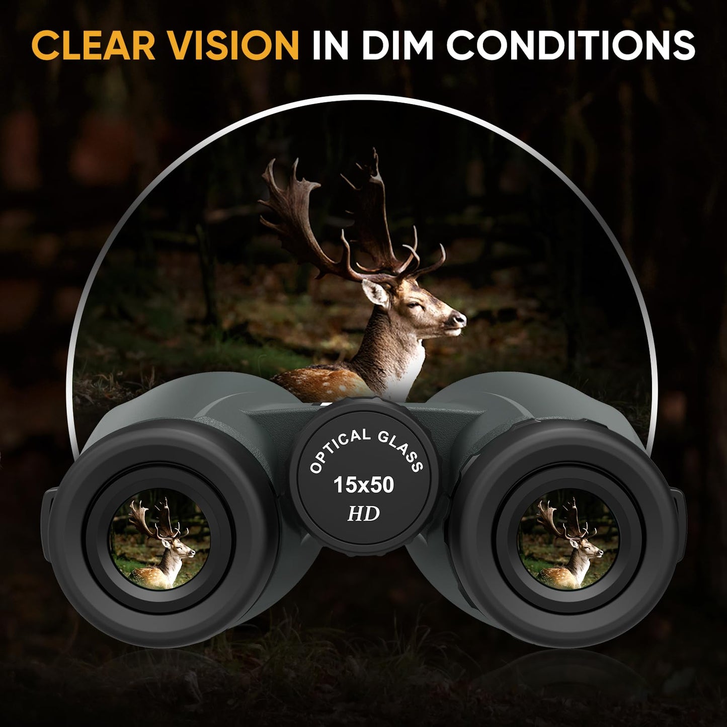 WOSPORTS 10x42 Binoculars for Adults, IPX7 Waterproof Binoculars with Clear Low Light Vision, Compact Binoculars for Bird Watching Hunting Cruise Travel, Green, BC01-GRE