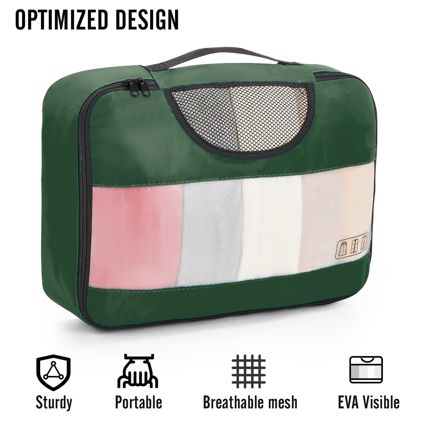 Veken 8 Set Packing Cubes for Travel Essentials, Suitcase Organizer Bags Set for Luggage, Road Trip Travel Accessories in 4 Sizes (Extra Large, Large, Medium, Small)