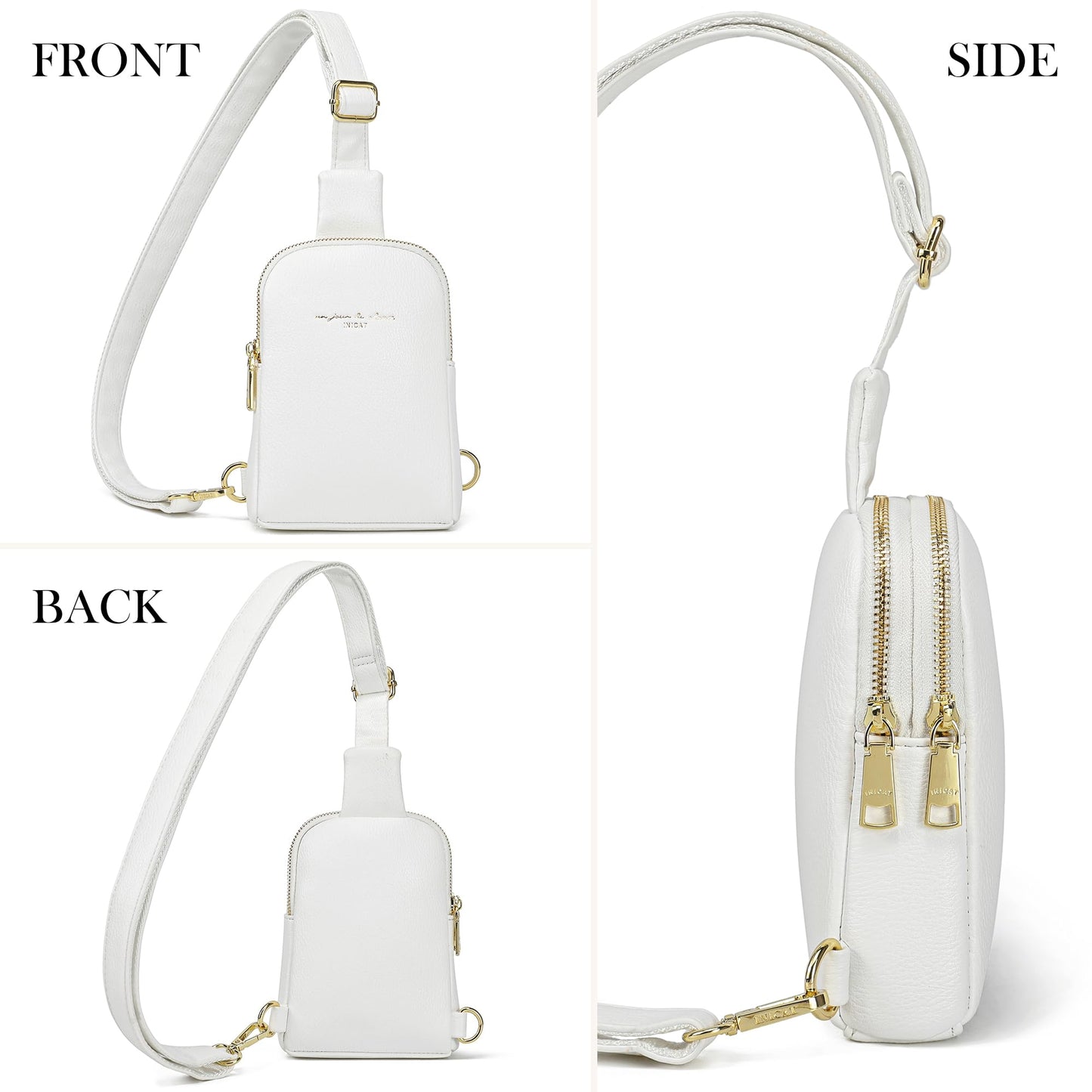 INICAT Travel Small Sling Bag Leather Crossbody Bags for Women Fanny Packs Cross Body Bag for Woman Cross Body Purses
