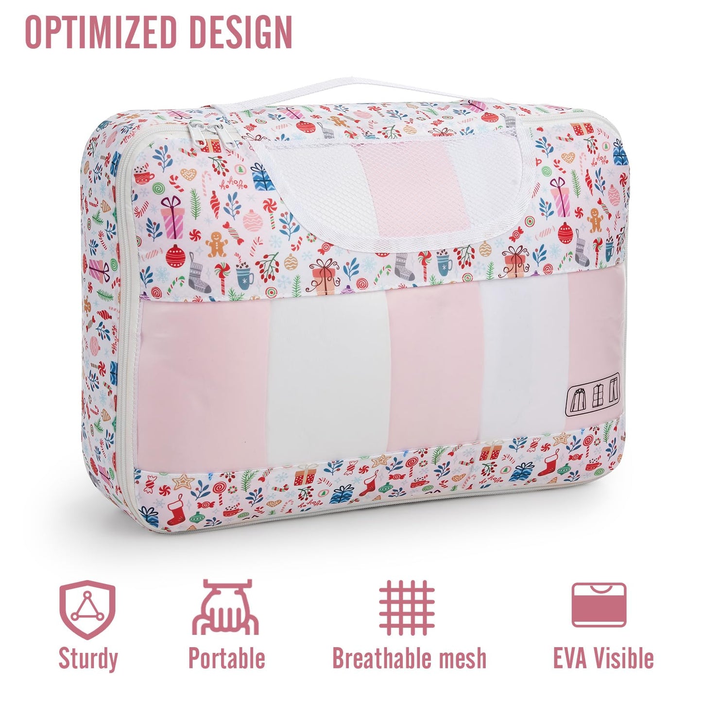 Veken 8 Set Packing Cubes for Travel Essentials, Suitcase Organizer Bags Set for Luggage, Road Trip Travel Accessories in 4 Sizes (Extra Large, Large, Medium, Small)