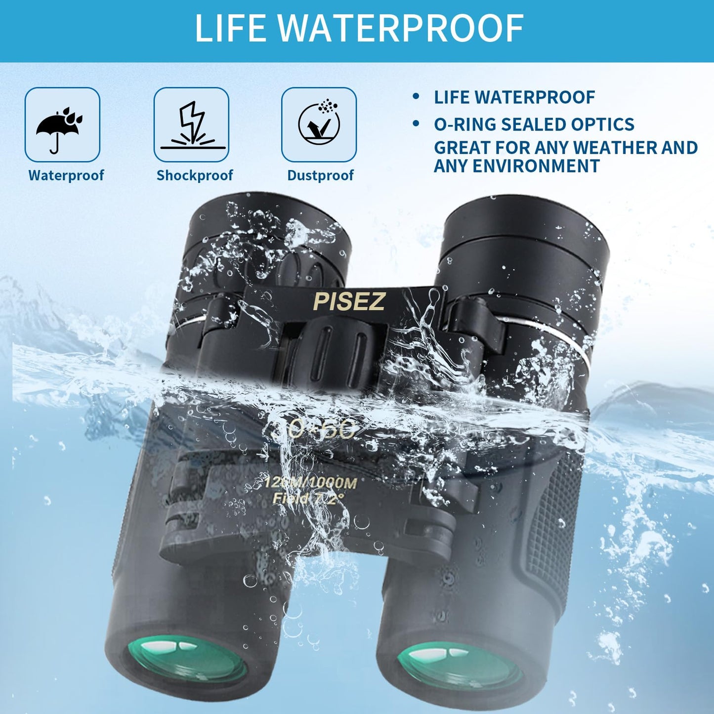 PISEZ 30X60 Compact Binoculars for Adults and Kids，Lightweight Foldable Easy Focus Small Binoculars for Bird Watching Hunting Concert Traveling Theater Opera Sightseeing
