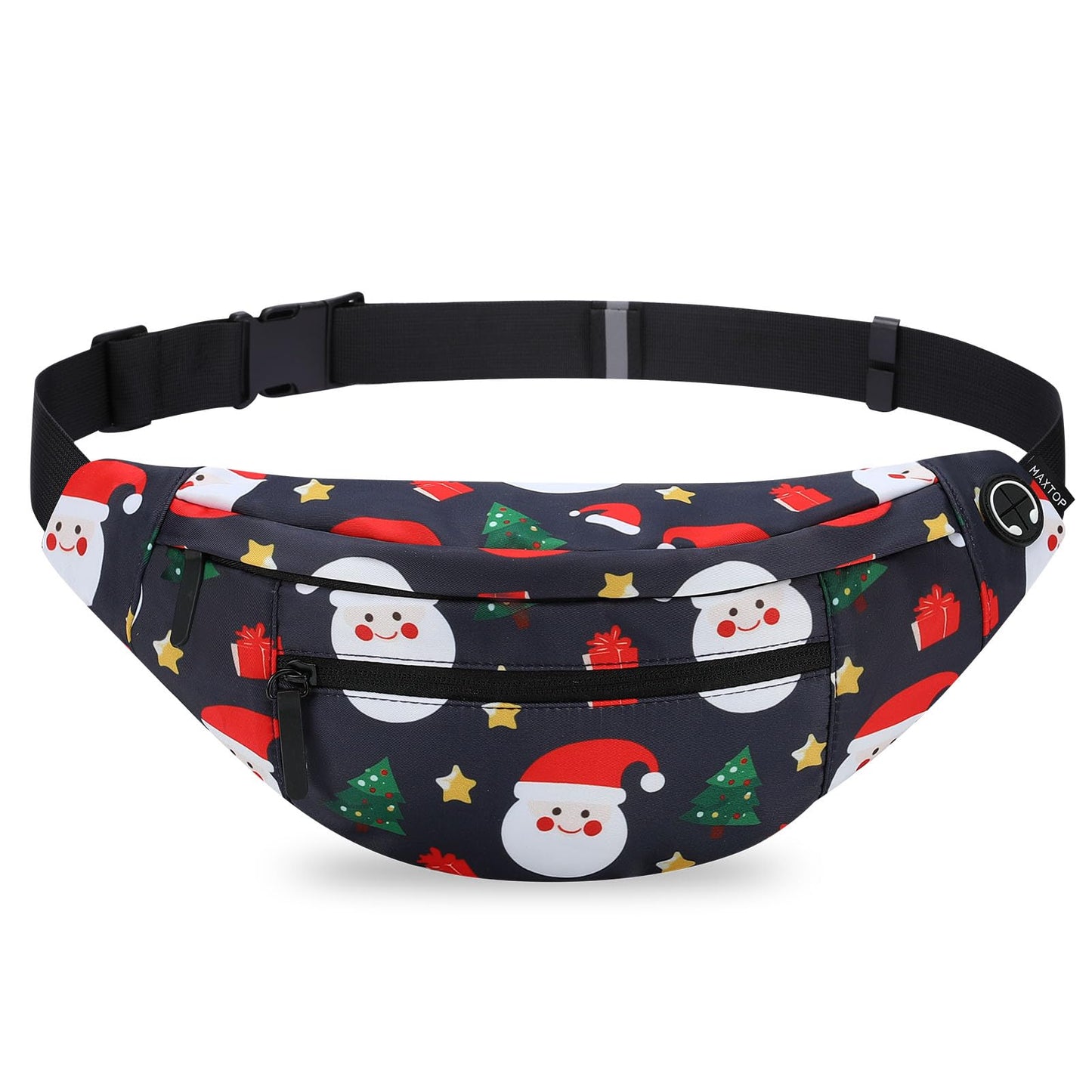 MAXTOP Large Crossbody Fanny Pack with 4-Zipper Pockets,Gifts for Enjoy Sports Festival Workout Traveling Running Casual Hands-Free Wallets Waist Pack Phone Bag Carrying All Phones