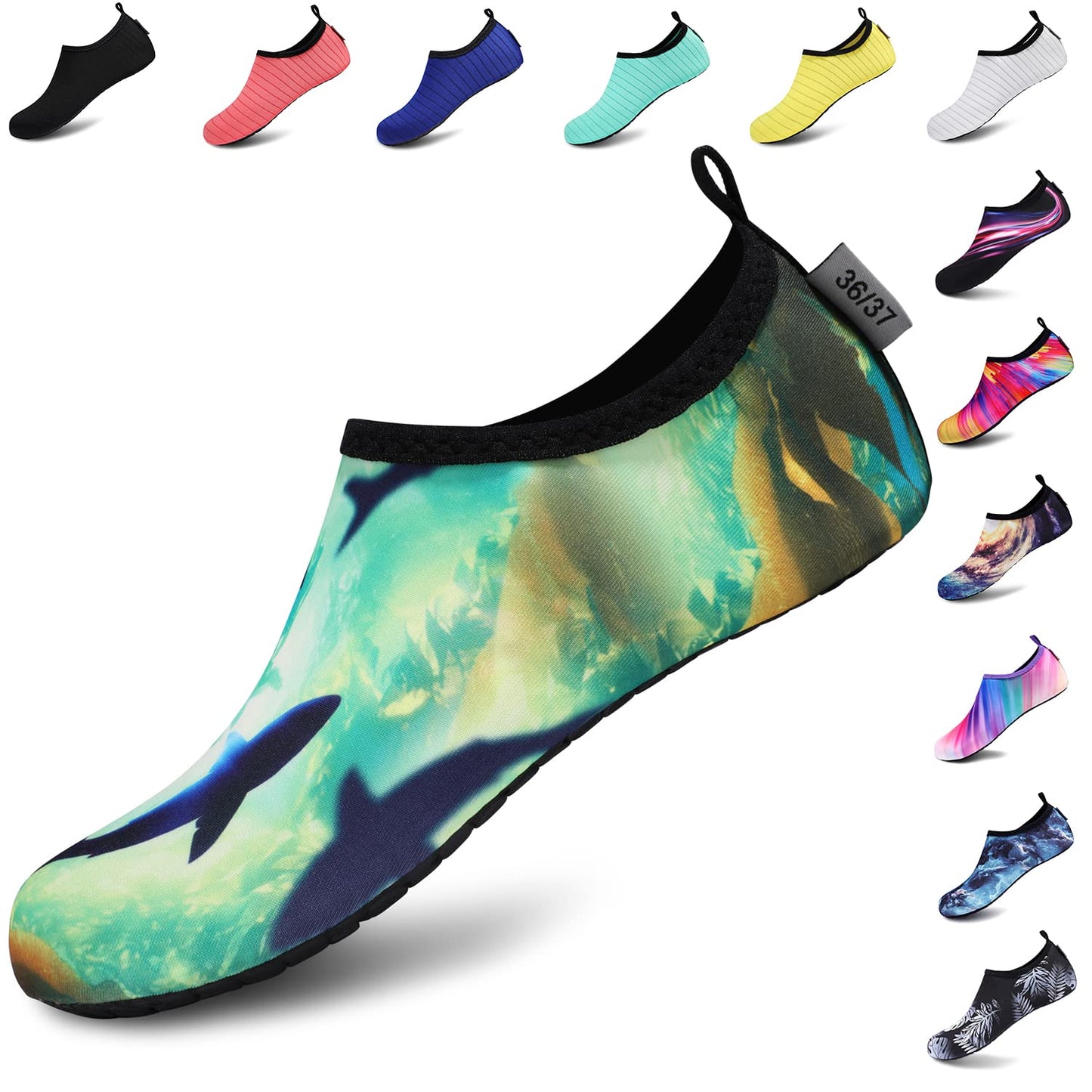 VIFUUR Water Sports Shoes Barefoot Quick-Dry Aqua Yoga Socks Slip-on for Men Women