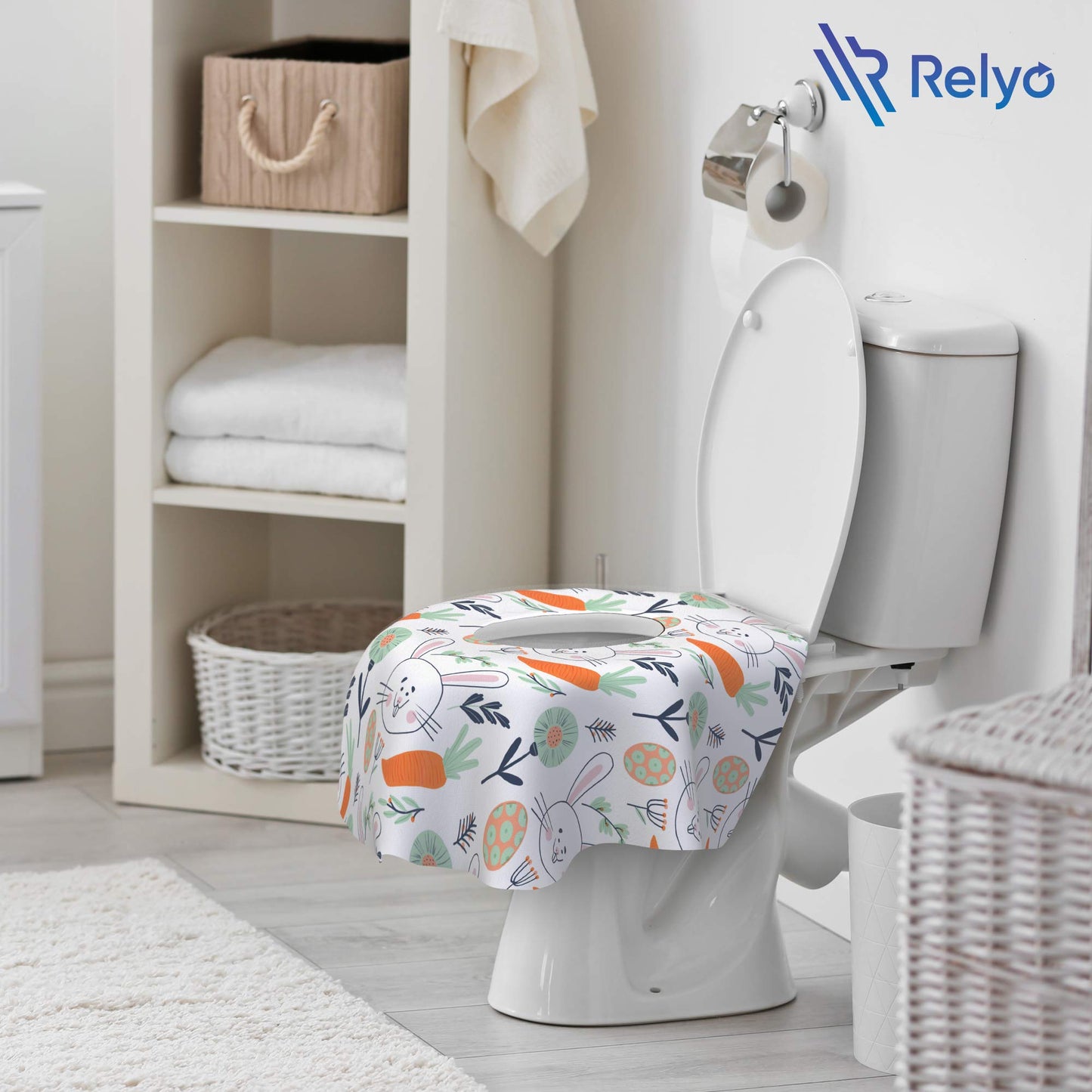 Toilet Seat Covers Disposable - 20 Pack - Waterproof, Ideal for Kids and Adults – Extra Large, Individually Wrapped for Travel, Toddlers Potty Training in Public Restrooms (Waves, 20)