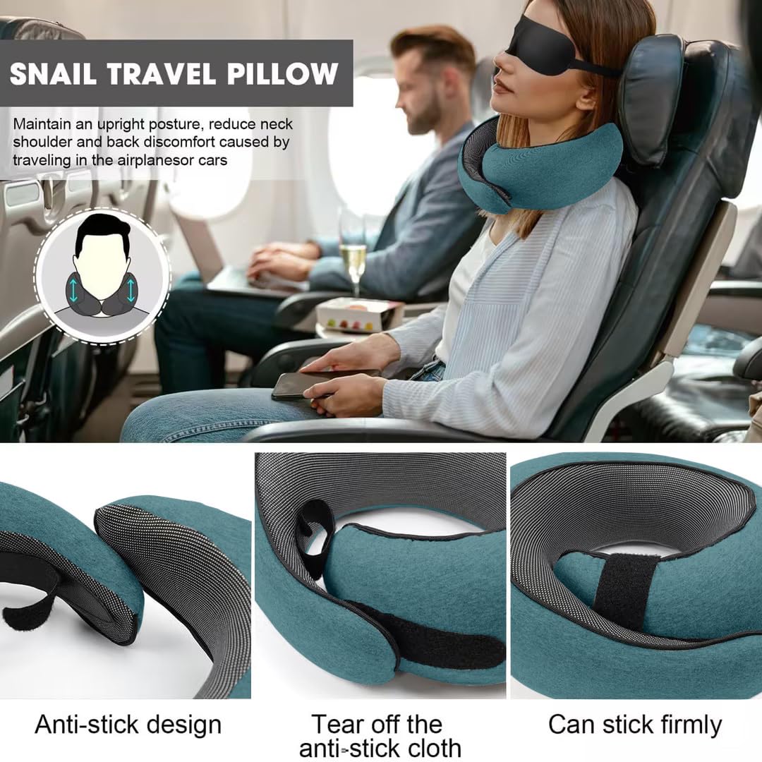 WEERSHUN Travel Pillows for Airplanes,2024 New Travel Pillow,Travel Neck Pillow Airplane Memory Foam Travel Pillow Neck Pillow for Traveling Suitable for Airplanes,Offices and Cars